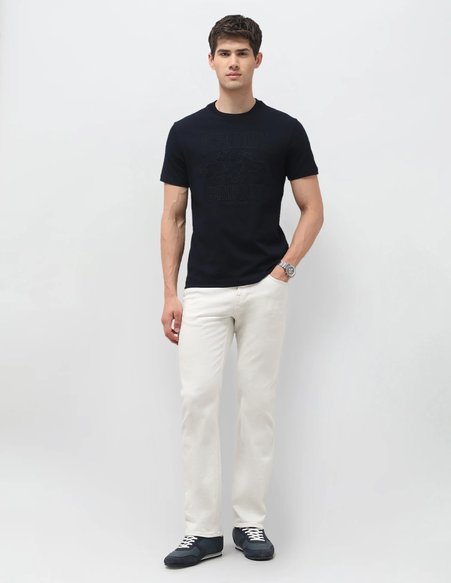 Brand Embroidered Slim Fit T-Shirt - Image 3