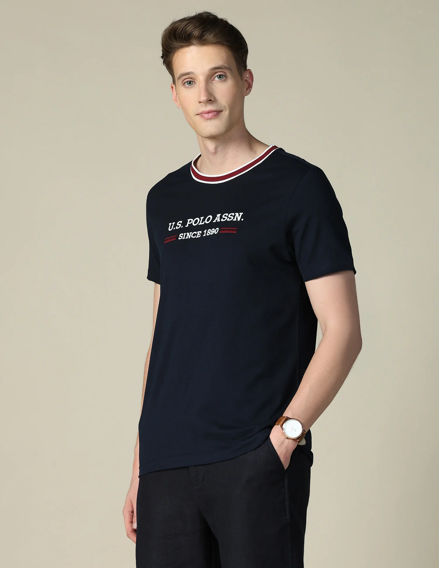 Brand Embroidered Slim Fit T-Shirt - Image 4