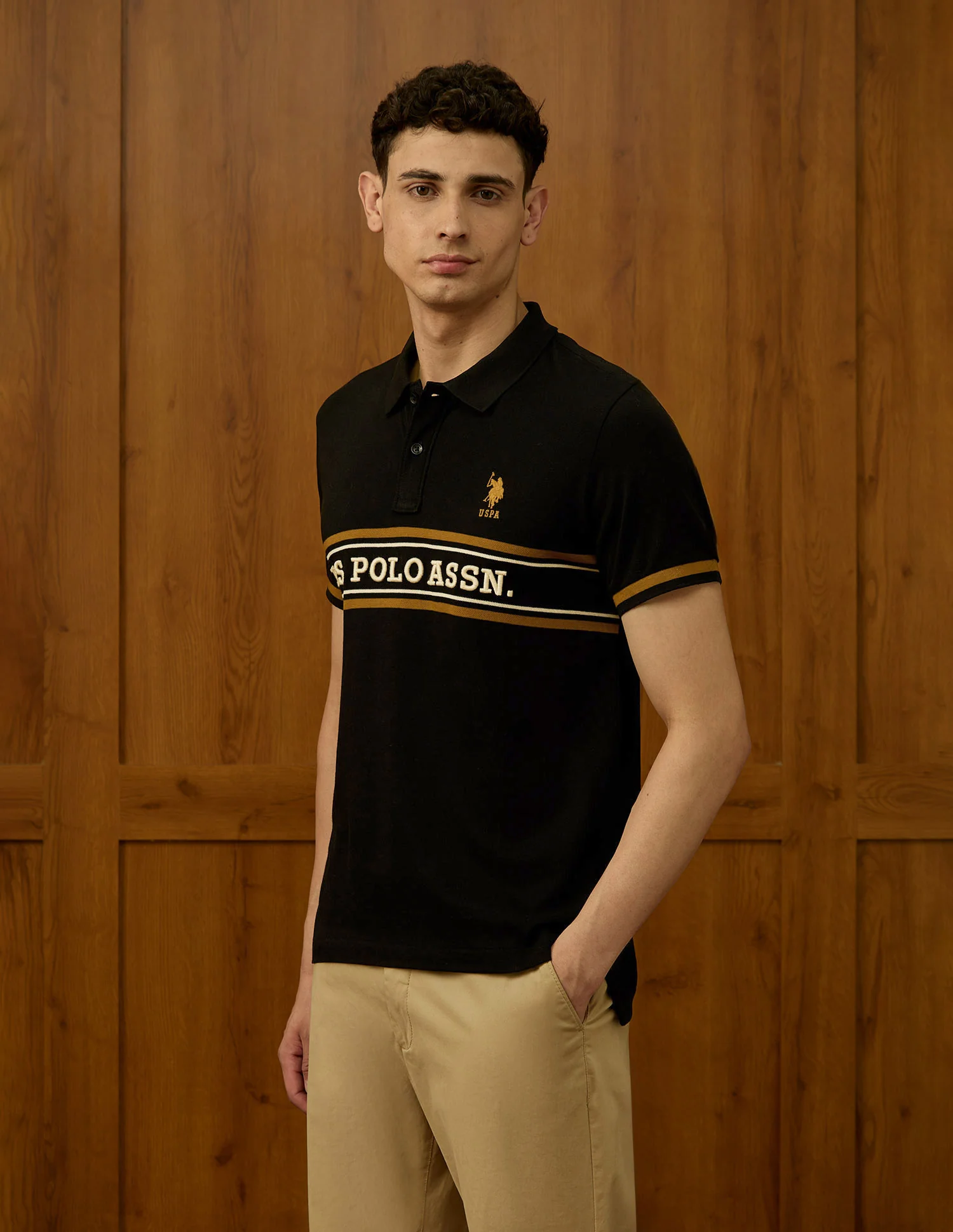 Brand Embroidered Varsity Polo Shirt - Image 4
