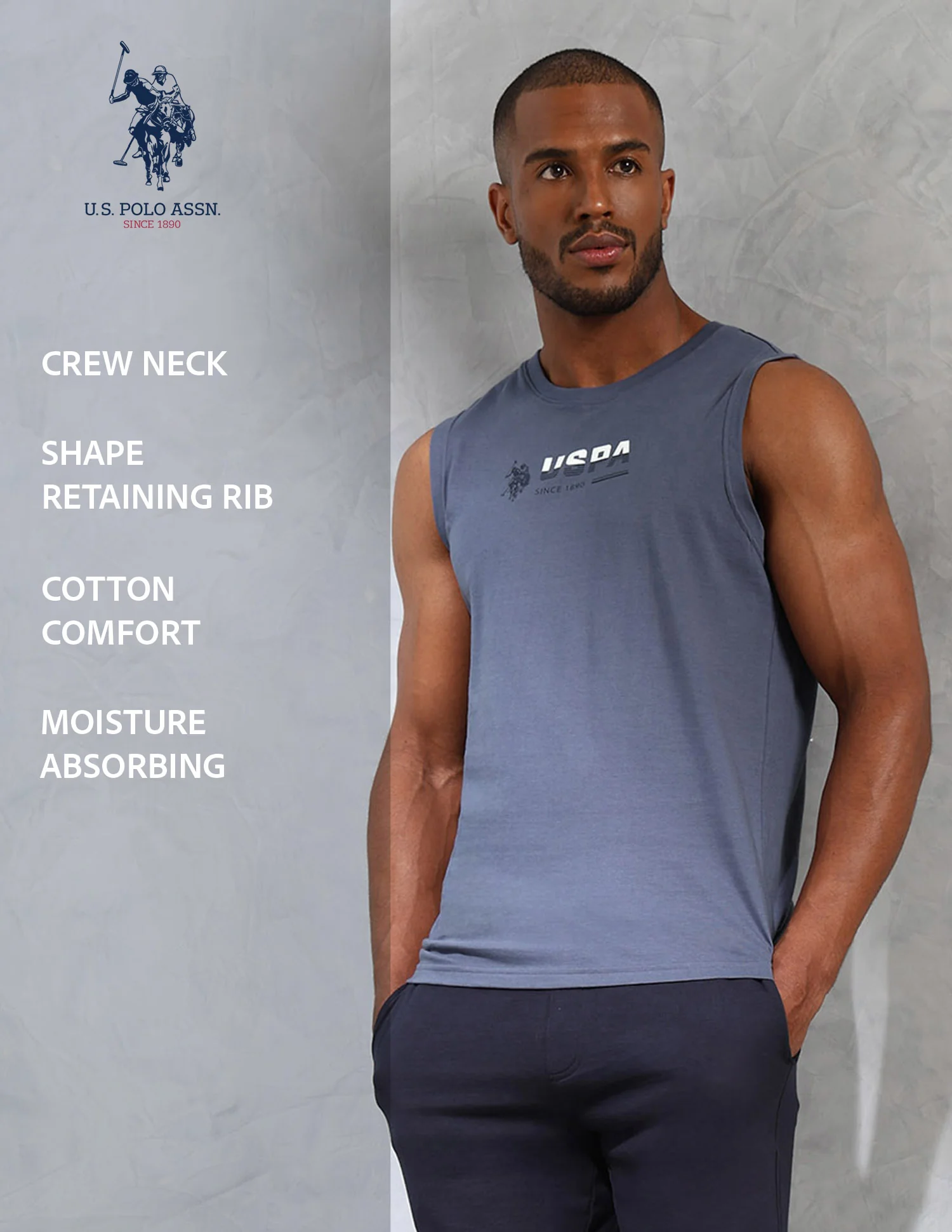 Brand Print Comfort Fit OEV06 Vest - Pack Of 1 - Image 9