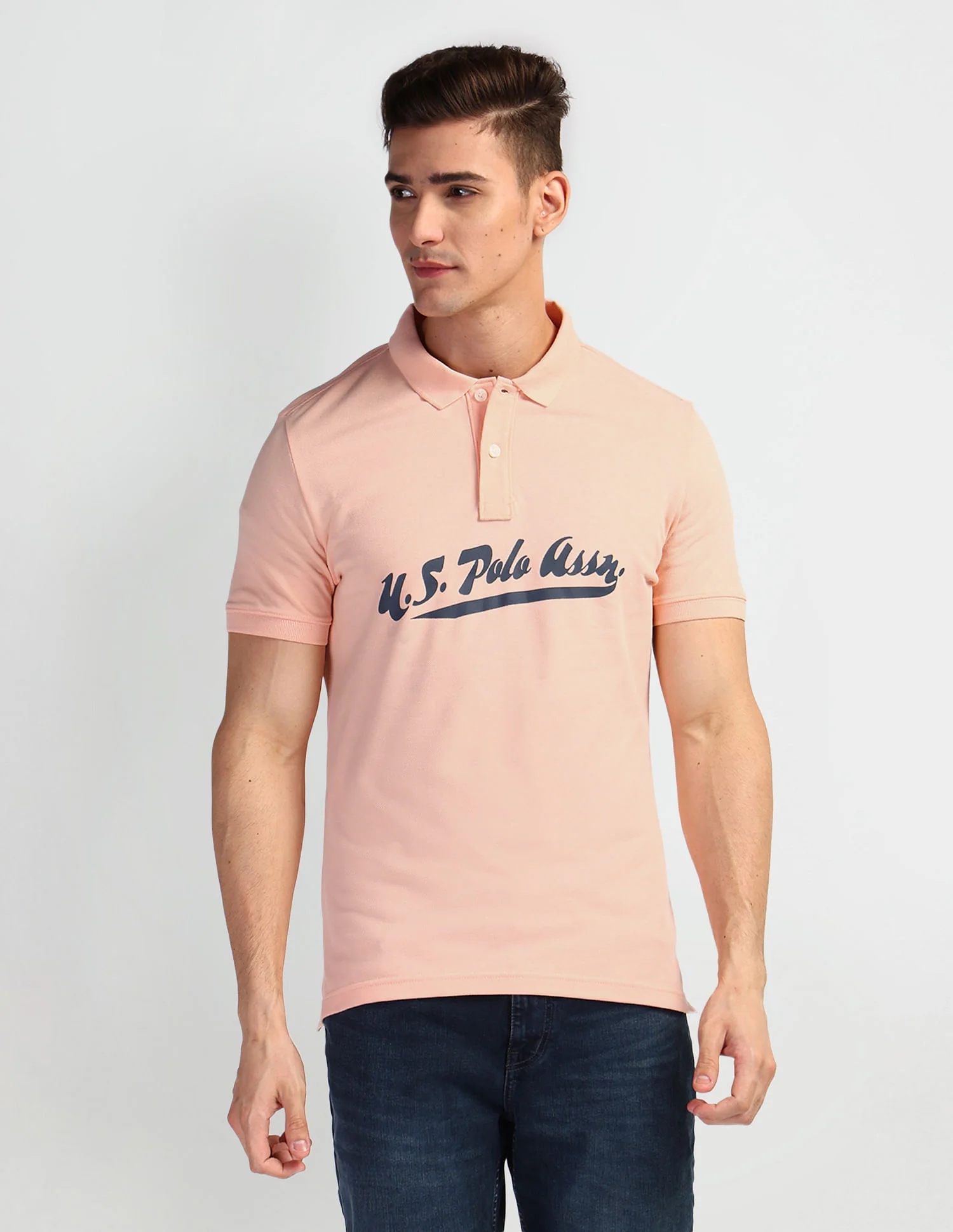 Brand Print Cotton Polo Shirt - Image 6