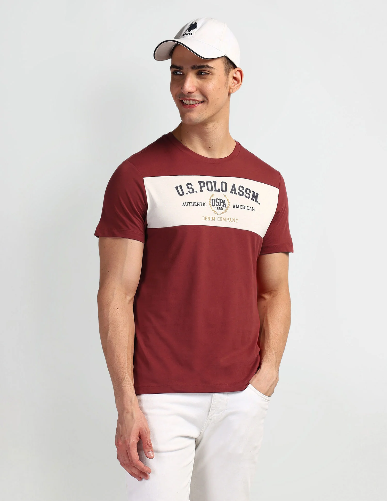 Brand Print Crew Neck T-Shirt
