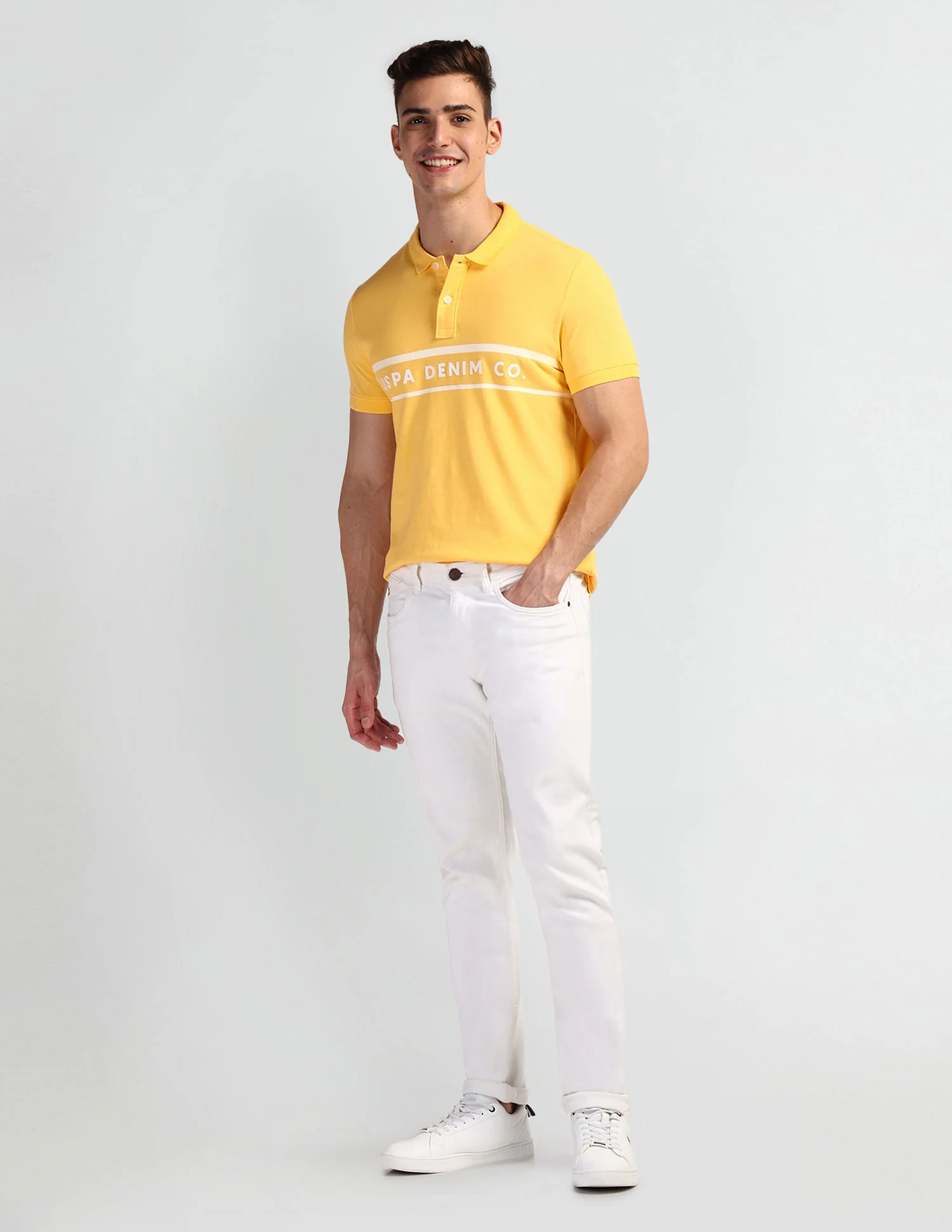 Brand Print Muscle Fit Polo Shirt - Image 3
