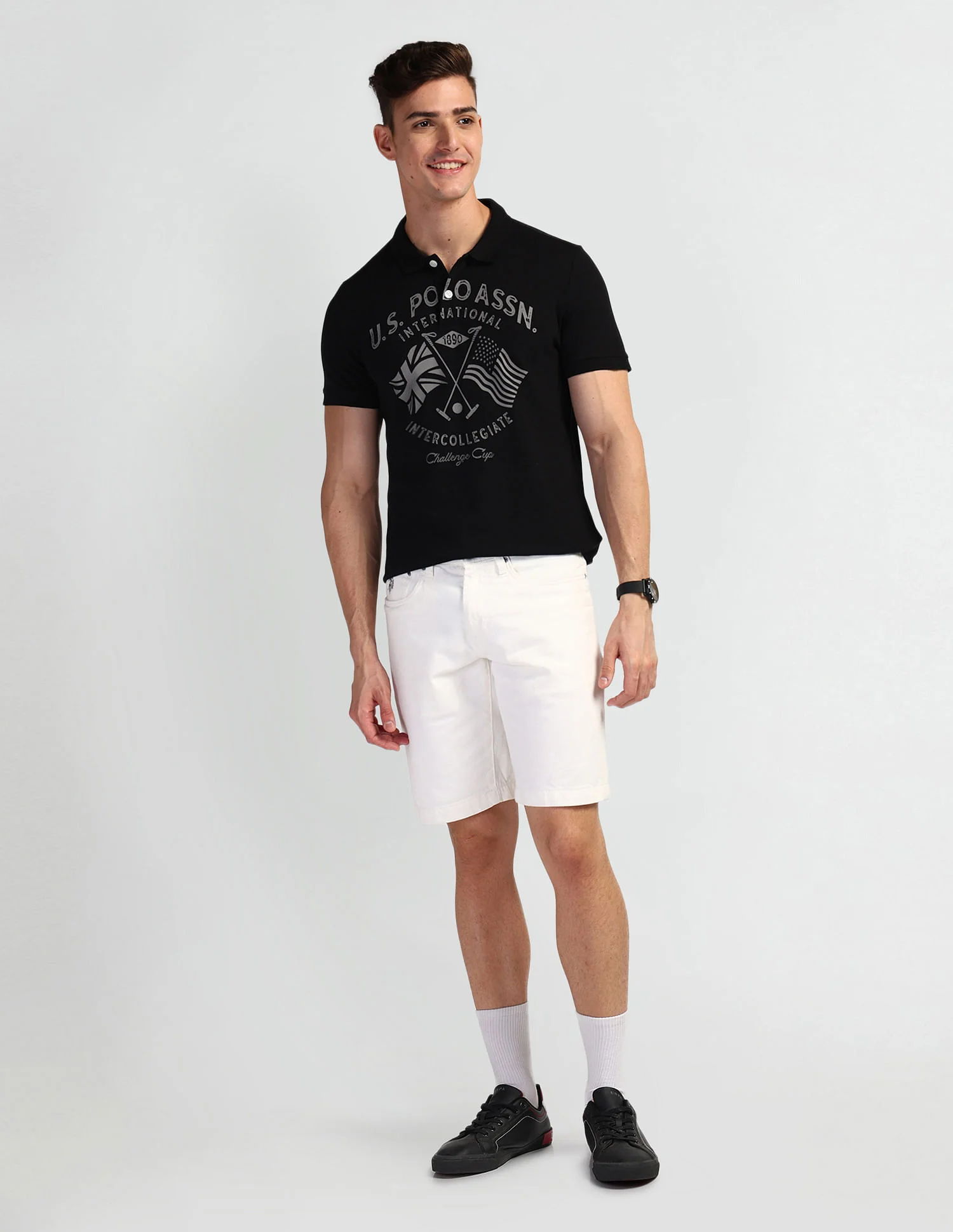 Brand Print Muscle Fit Polo Shirt - Image 2