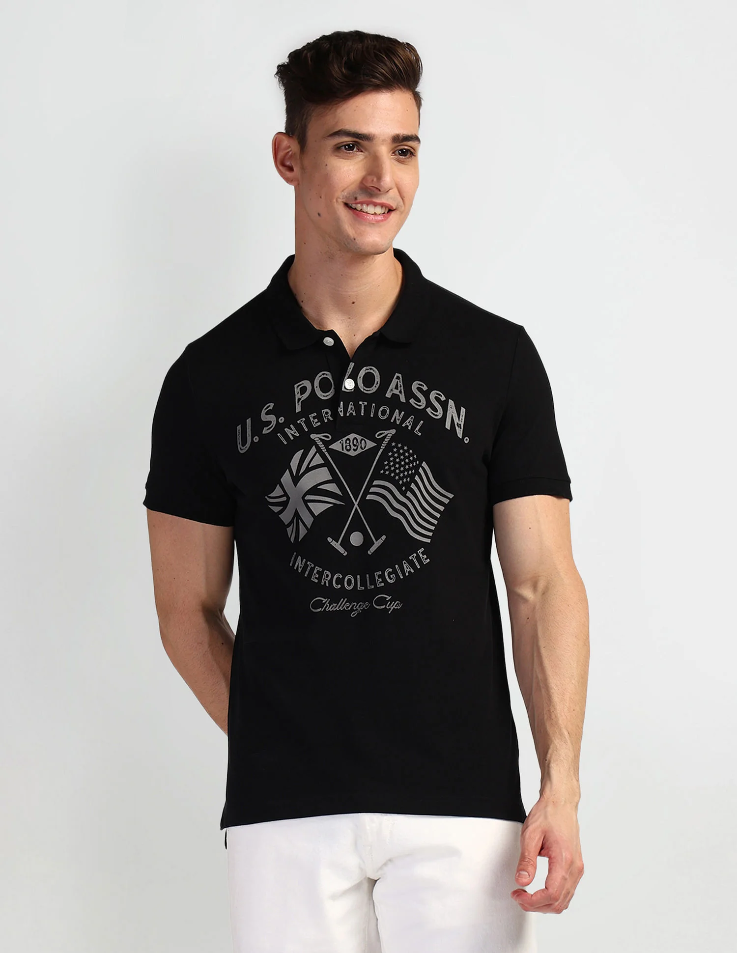 Brand Print Muscle Fit Polo Shirt - Image 5