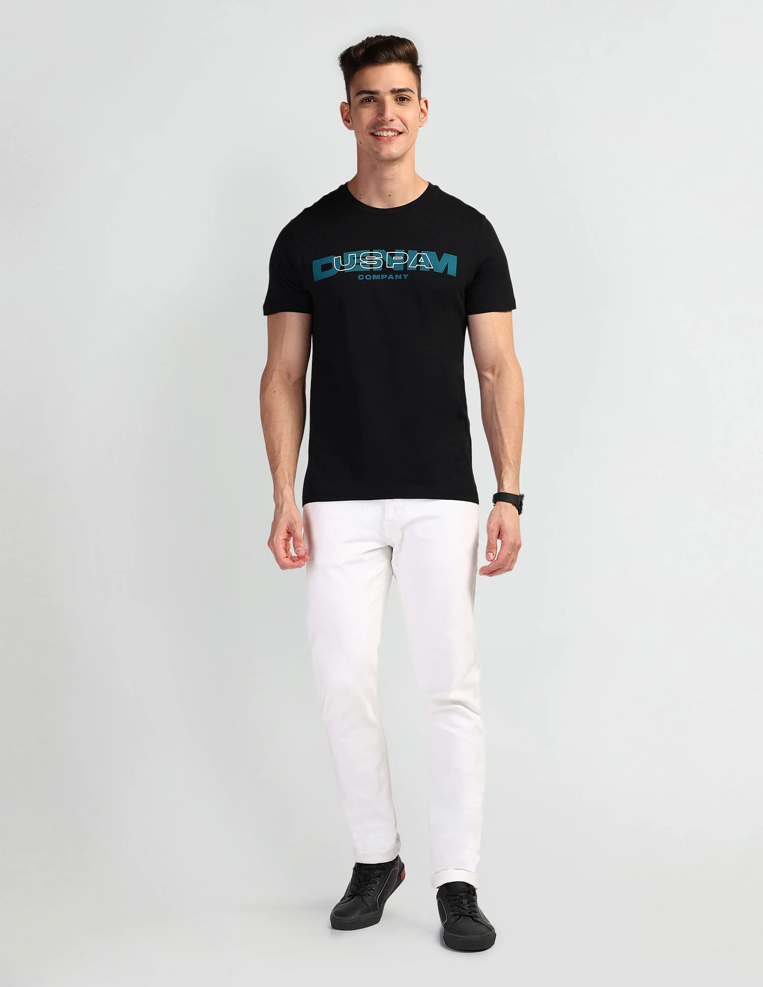 Brand Print Muscle Fit T-Shirt - Image 3
