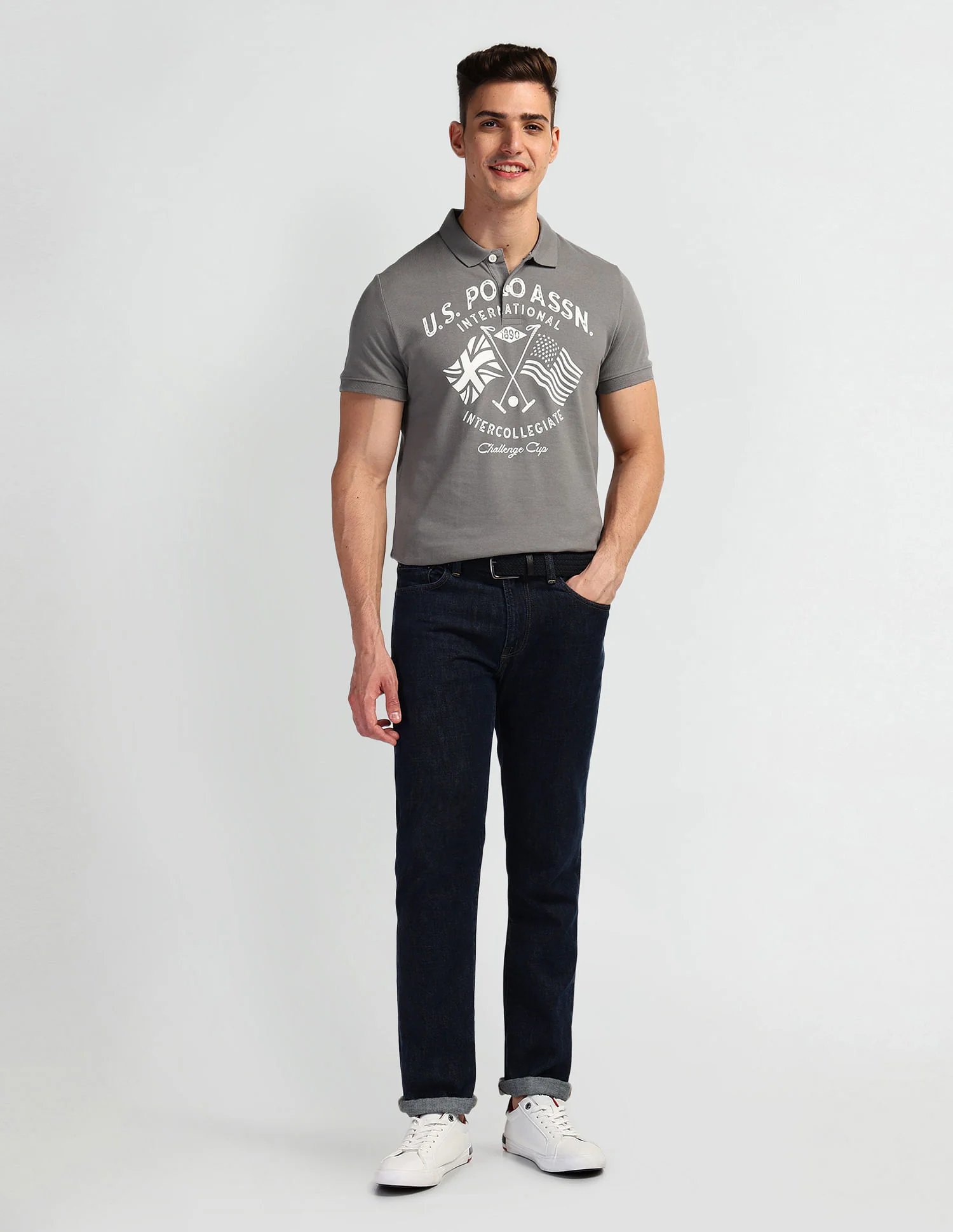 Brand Print Pique Polo Shirt - Image 3