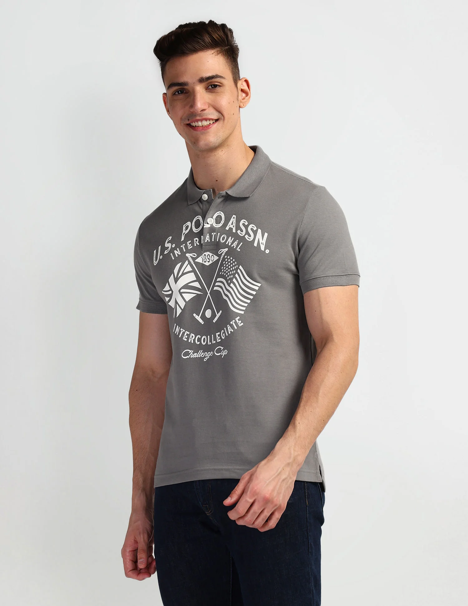 Brand Print Pique Polo Shirt - Image 4