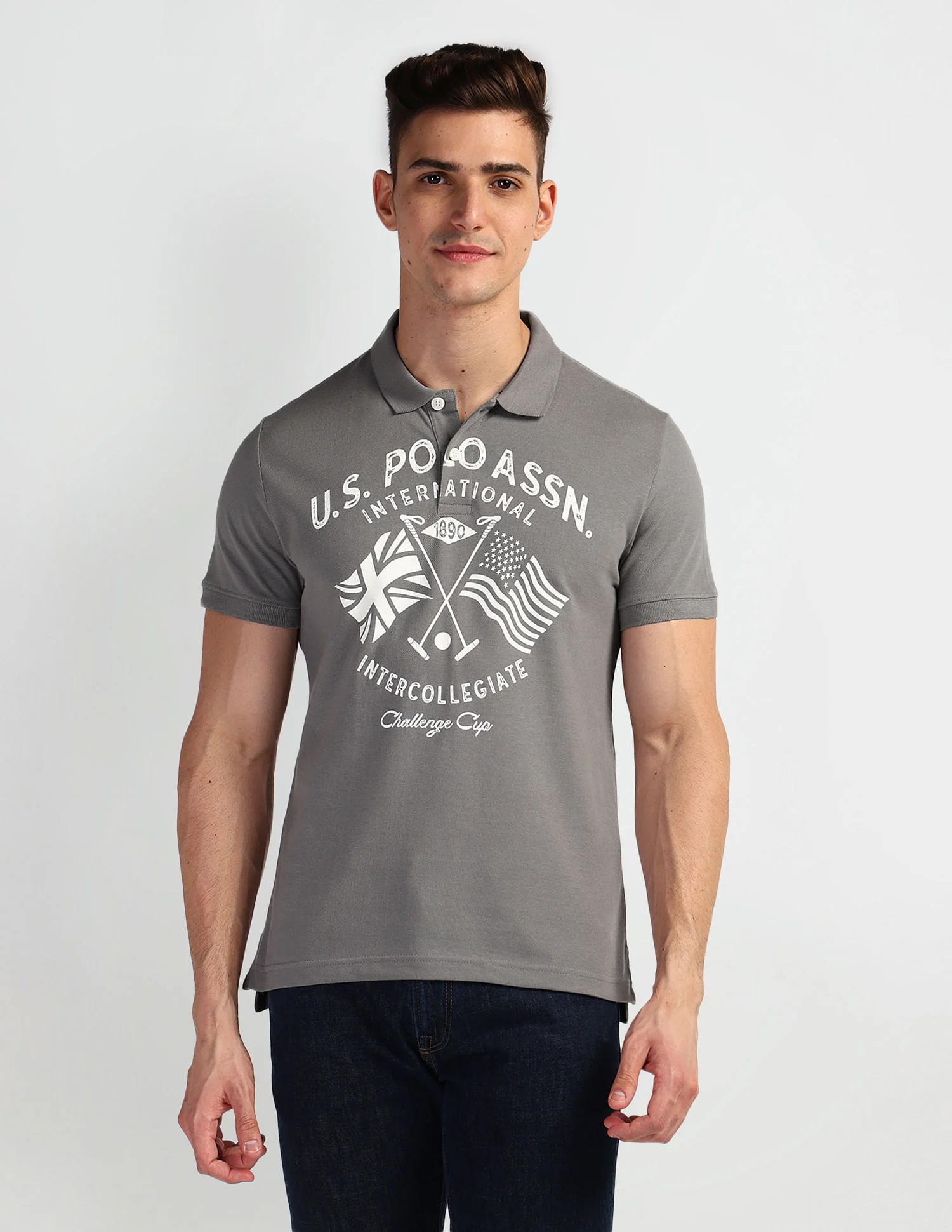 Brand Print Pique Polo Shirt - Image 6