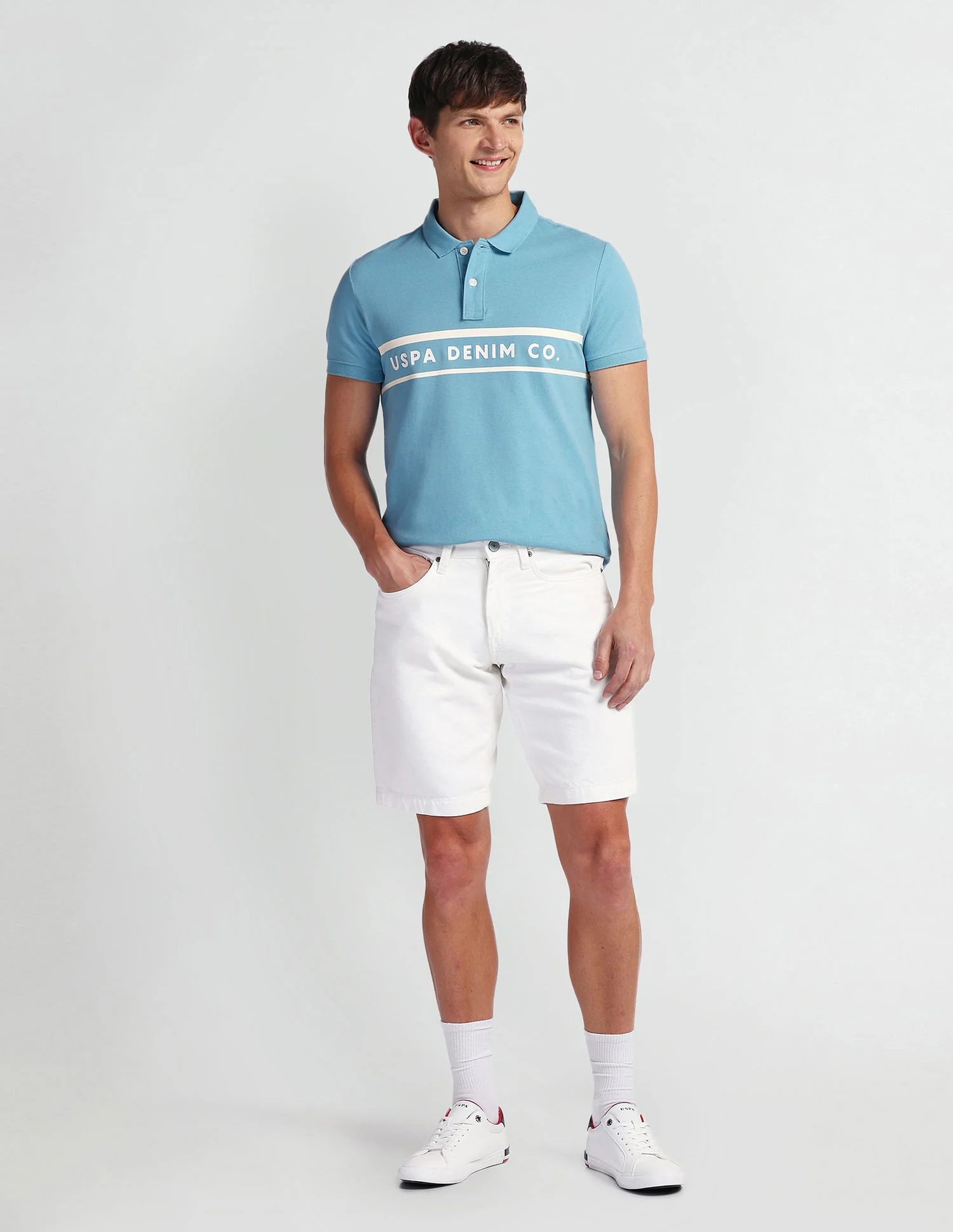 Brand Print Pique Polo Shirt - Image 3