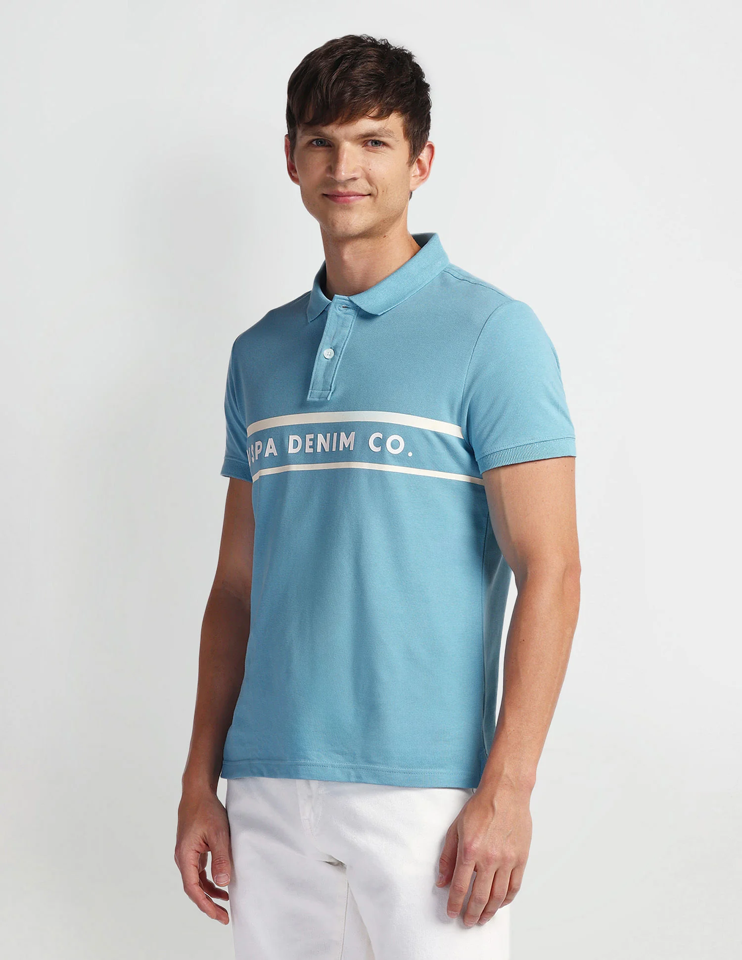 Brand Print Pique Polo Shirt - Image 4