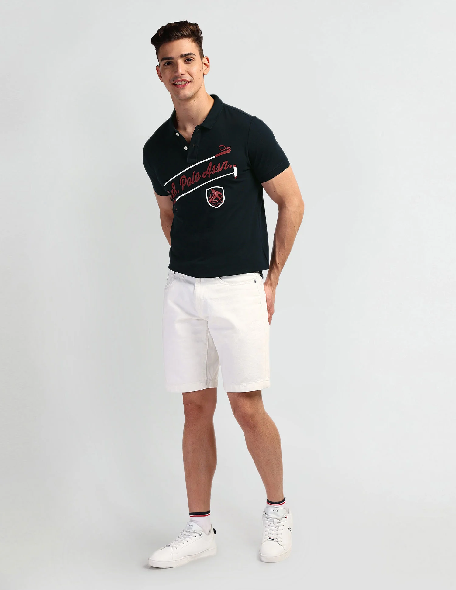 Brand Print Pique Polo Shirt - Image 3