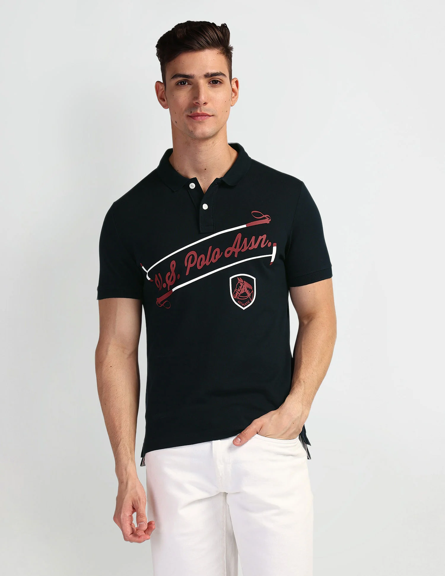 Brand Print Pique Polo Shirt - Image 6