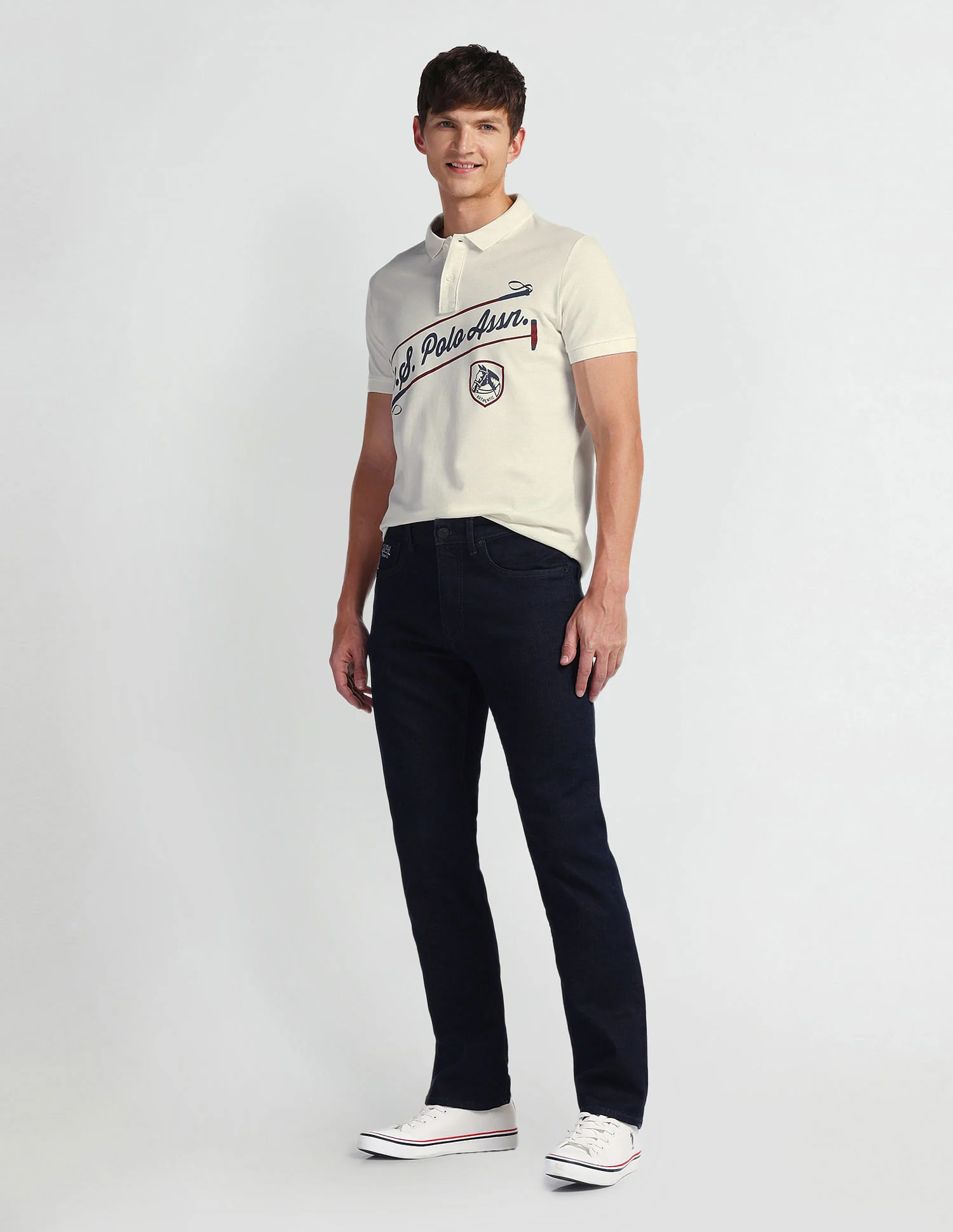 Brand Print Pique Polo Shirt - Image 3