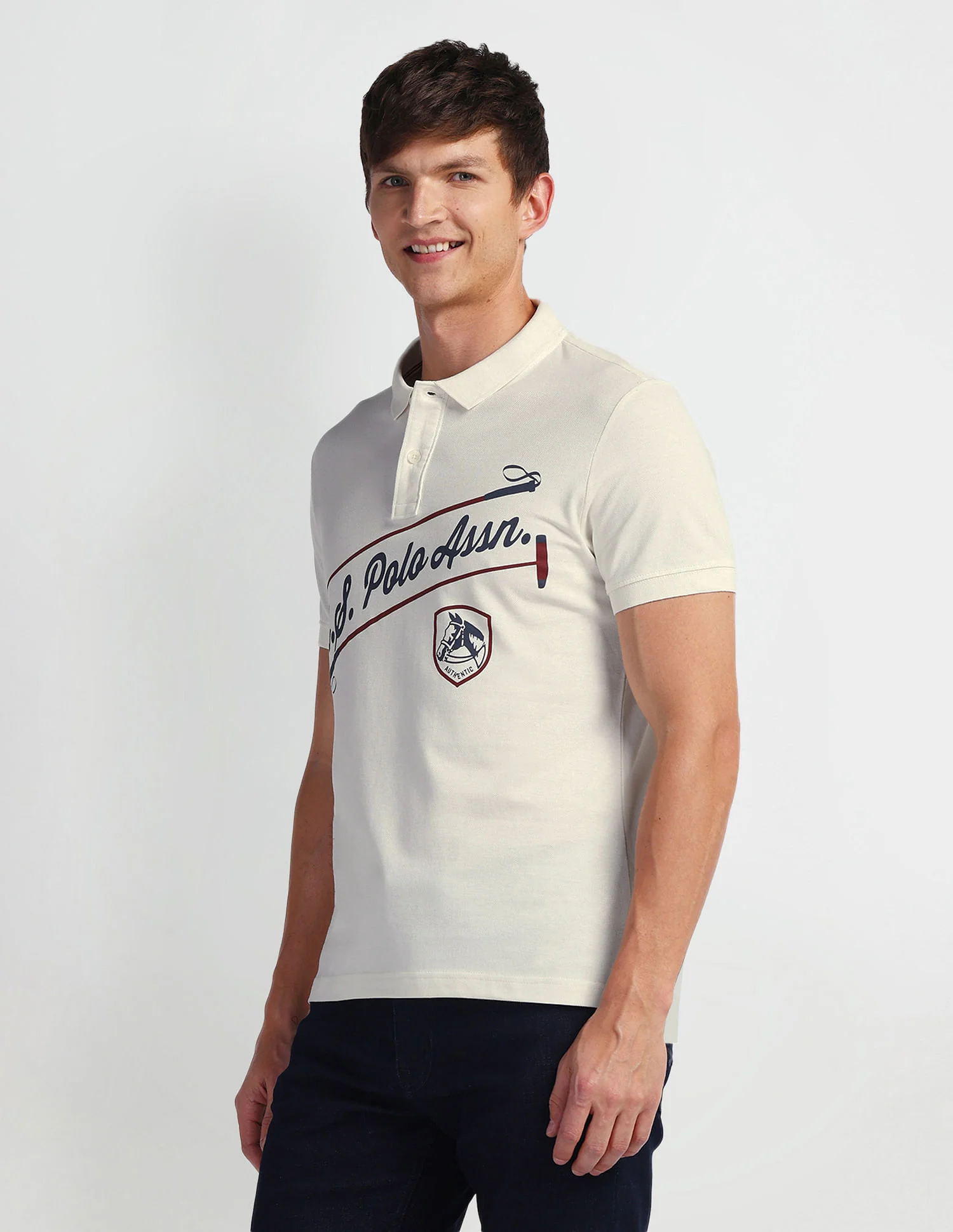 Brand Print Pique Polo Shirt - Image 4