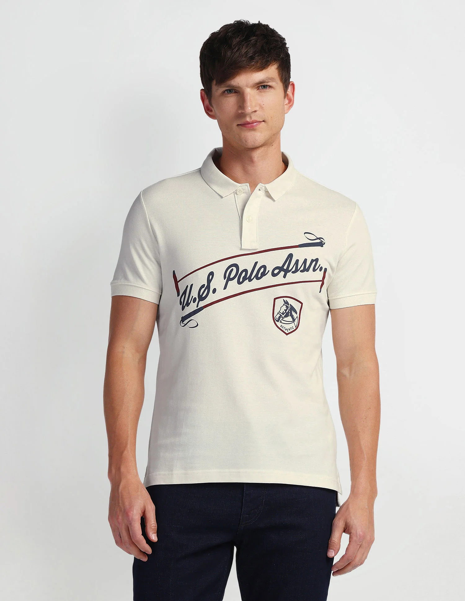 Brand Print Pique Polo Shirt - Image 6