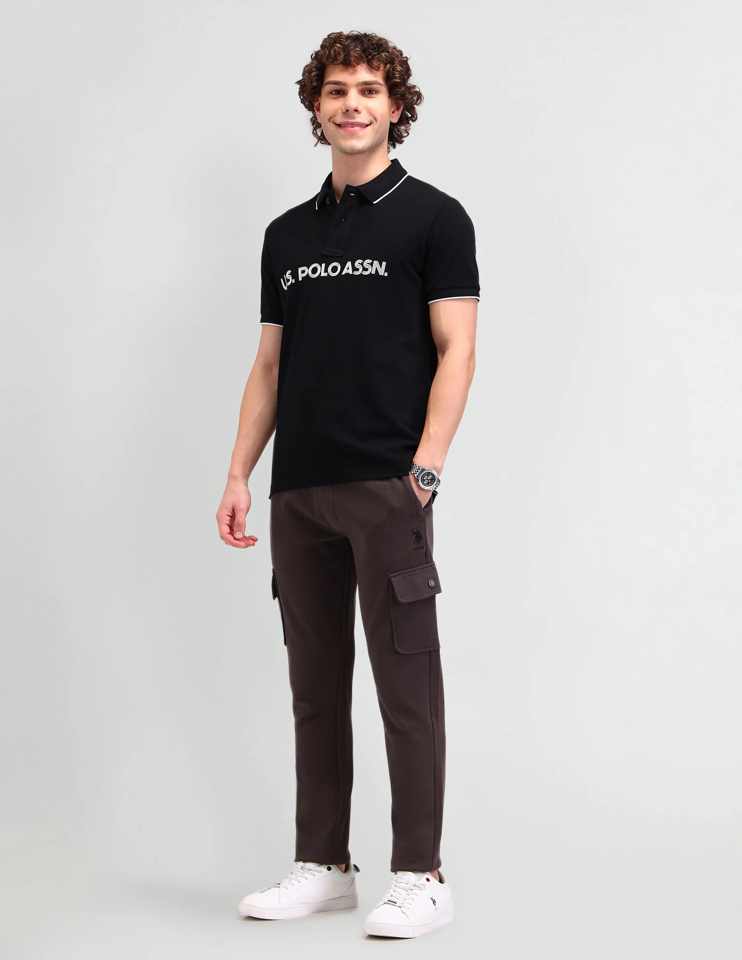 Brand Printed Cotton Polo Shirt - Image 3