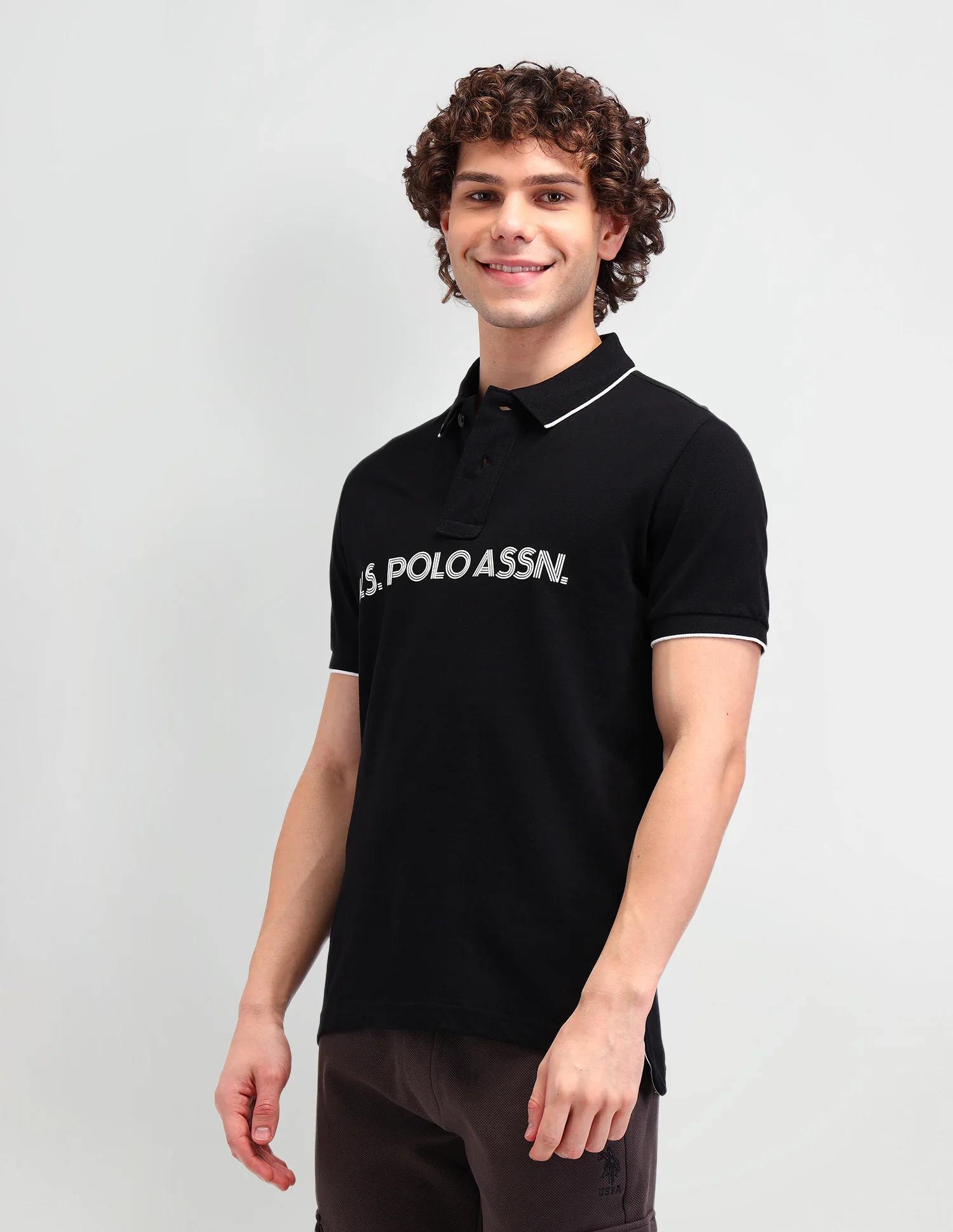 Brand Printed Cotton Polo Shirt - Image 4