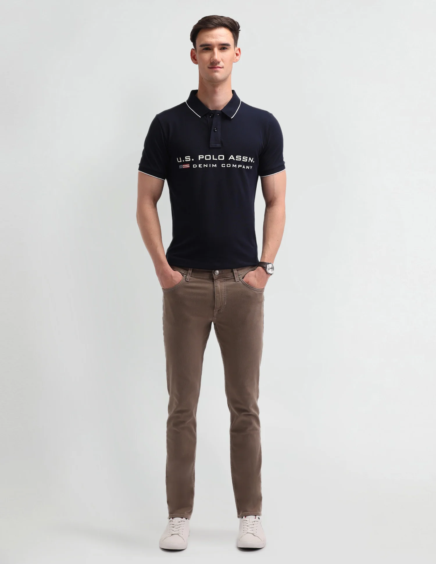 Brand Printed Cotton Polo Shirt - Image 3