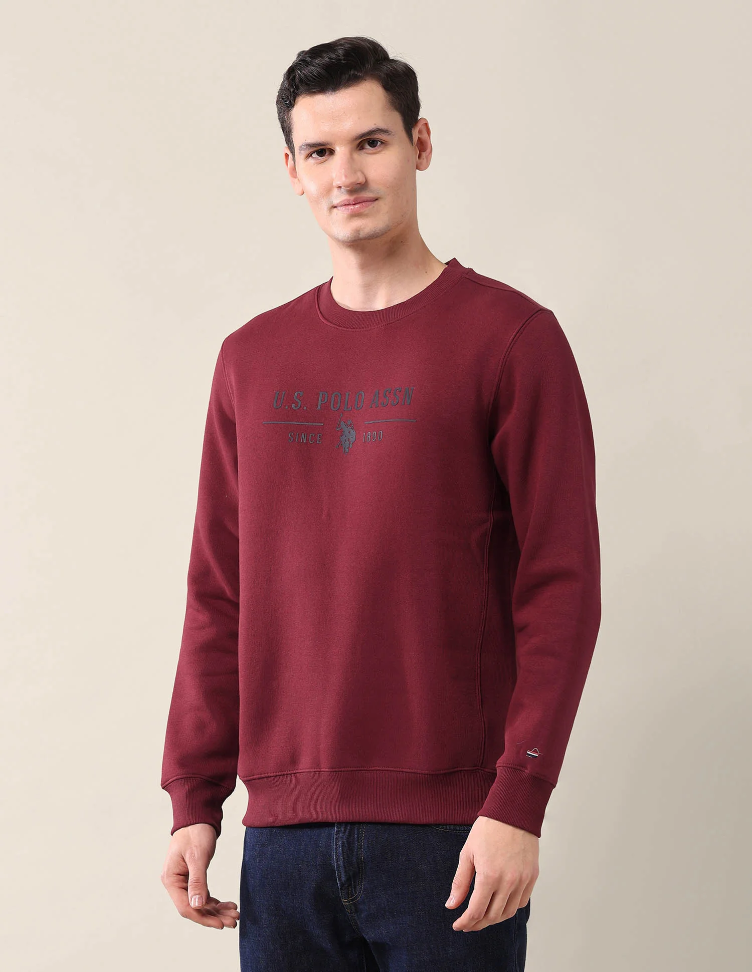 Brand Printed Crew Neck Sweatshirt - Image 4