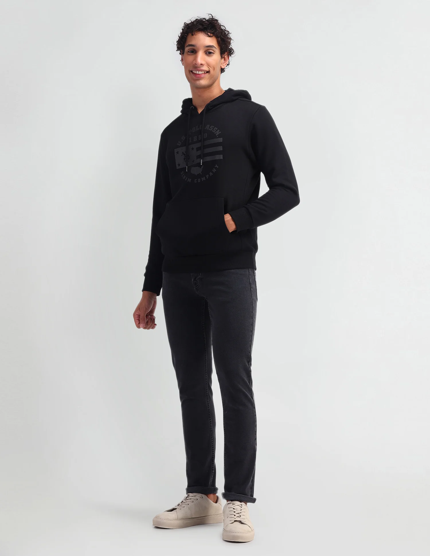 Brand Printed Hooded Sweatshirt - Image 3