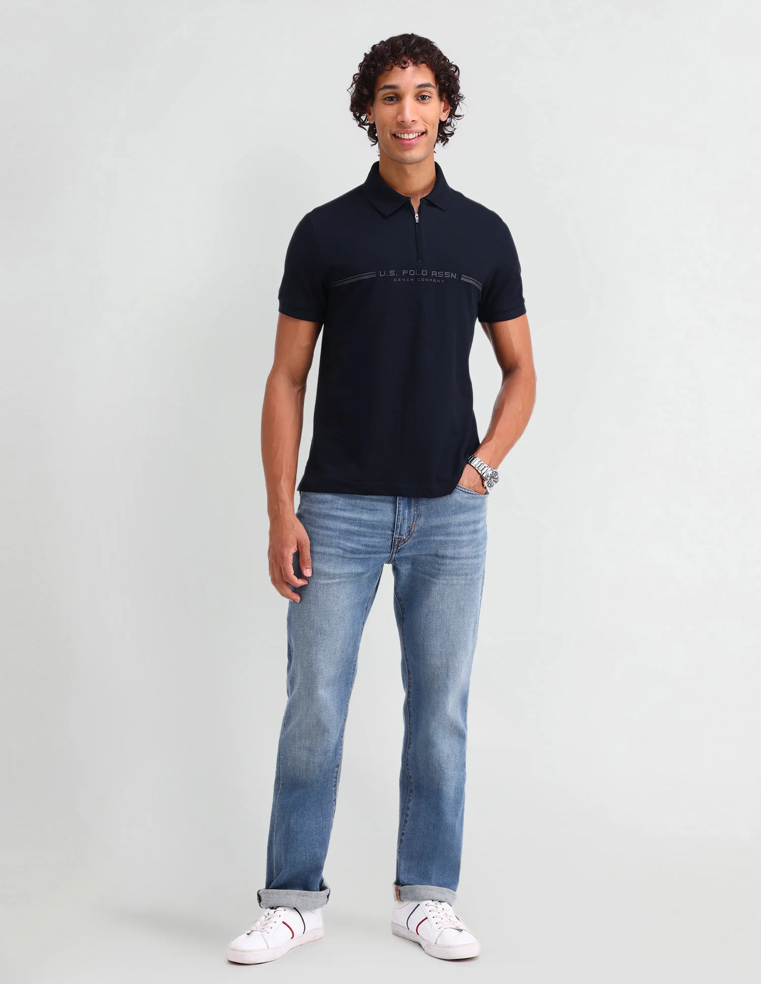 Brand Printed Muscle Fit Polo Shirt - Image 3