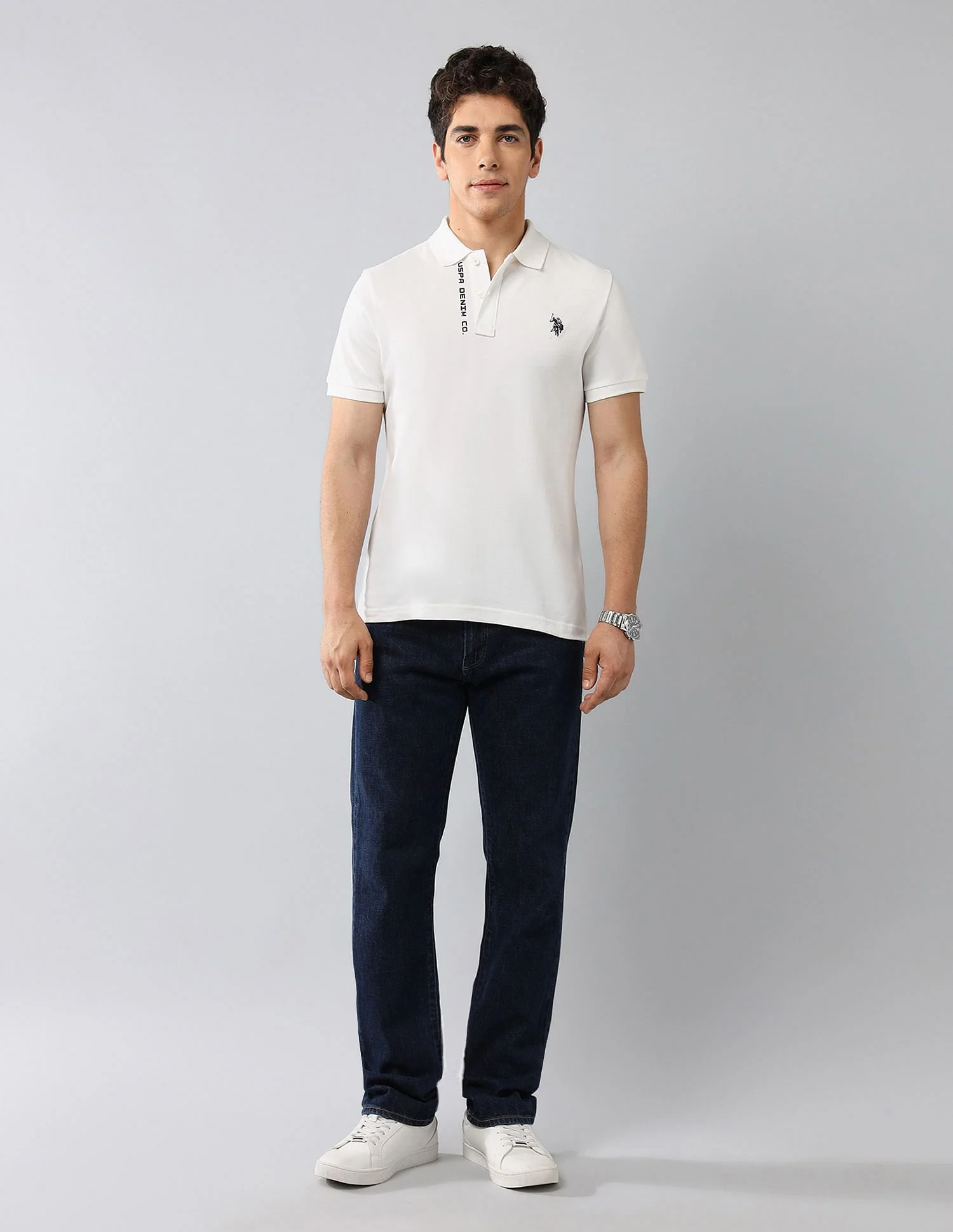 Brand Printed Muscle Fit Polo Shirt - Image 3