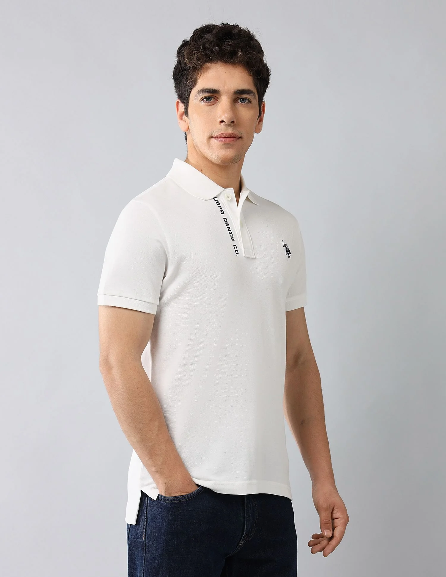 Brand Printed Muscle Fit Polo Shirt - Image 4