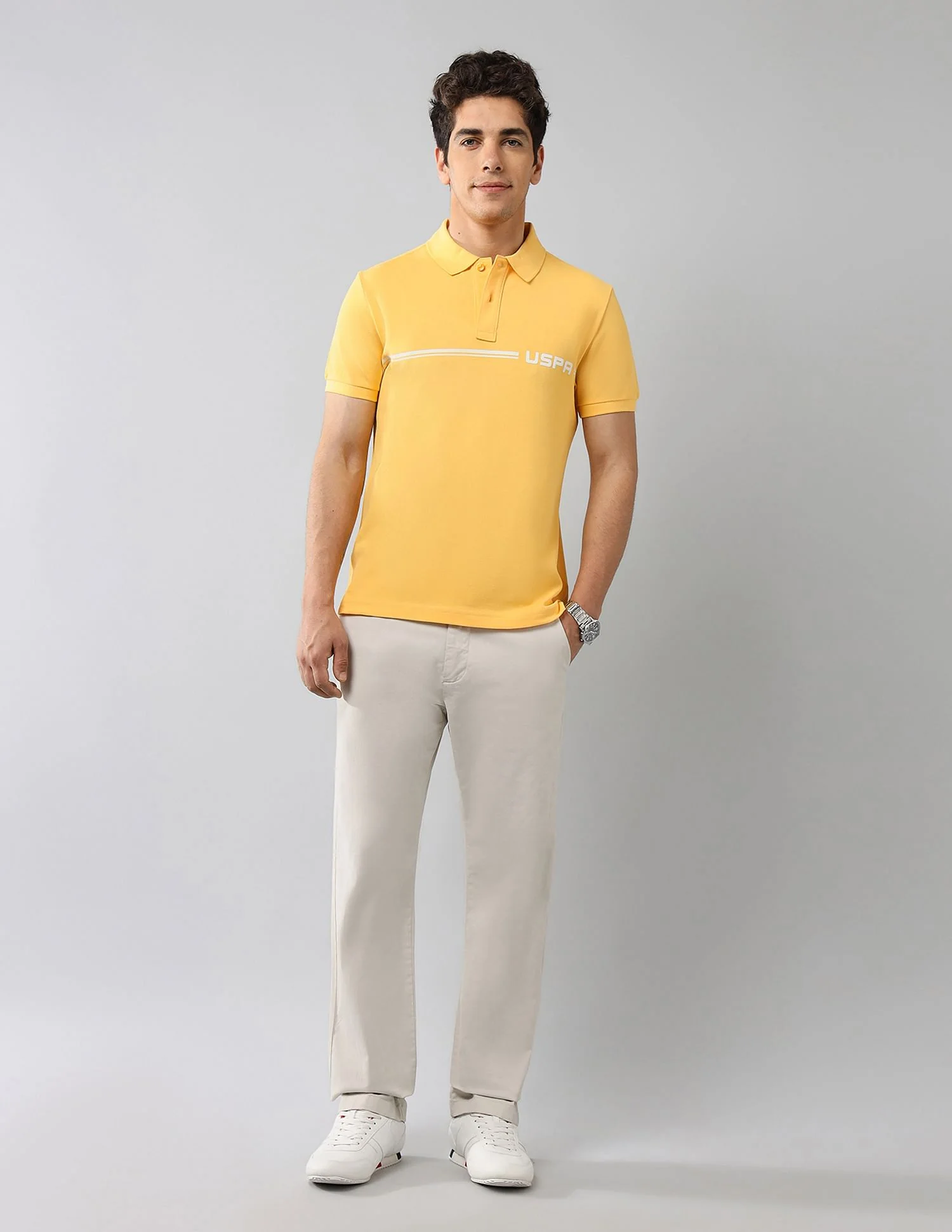 Brand Printed Muscle Fit Polo Shirt - Image 3