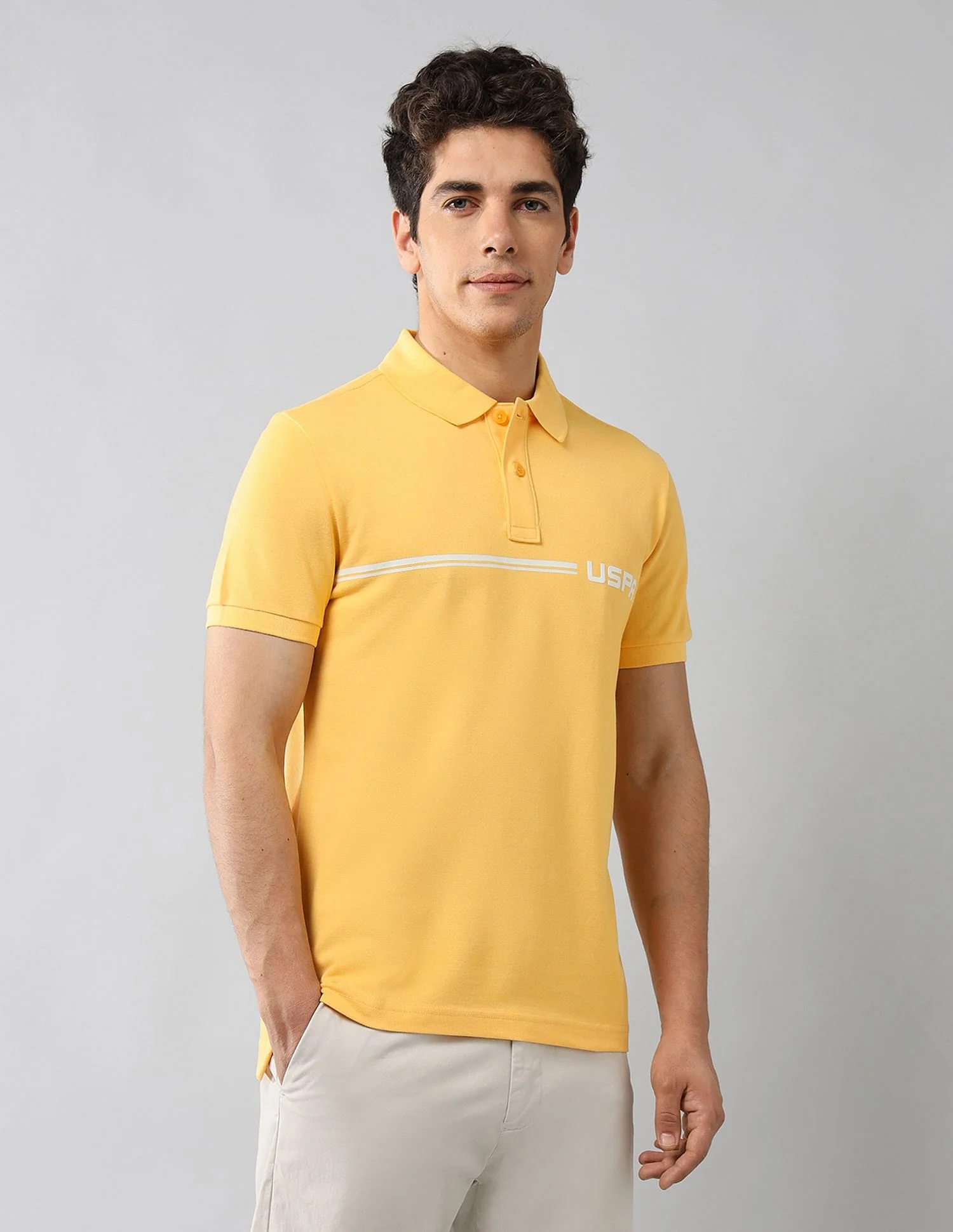 Brand Printed Muscle Fit Polo Shirt - Image 4