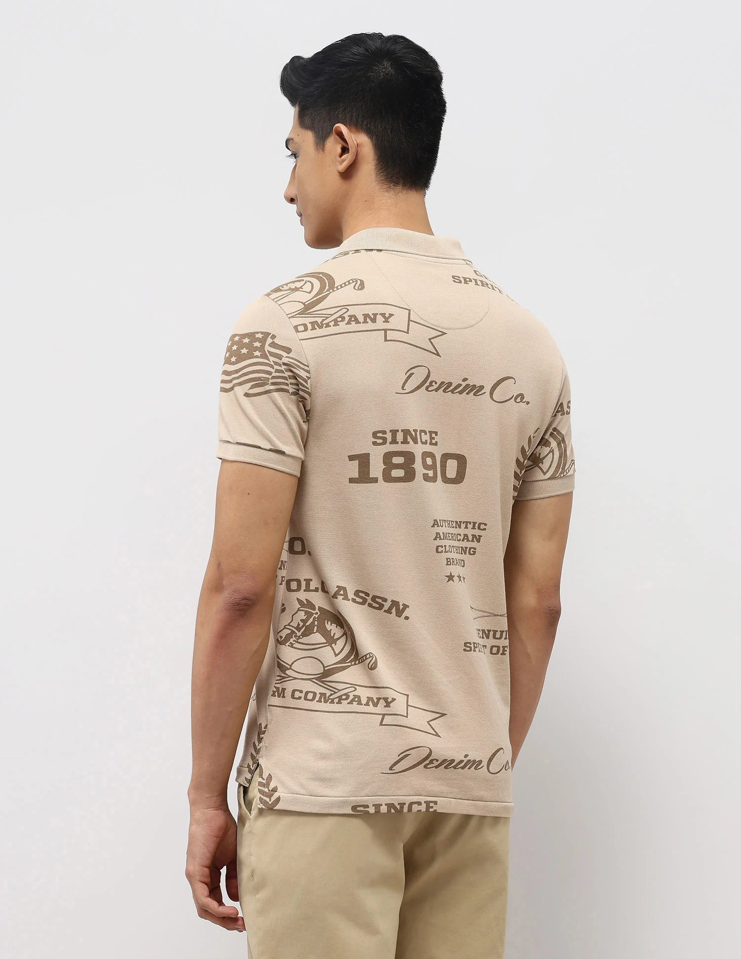 Brand Printed Muscle Fit Polo Shirt - Image 5