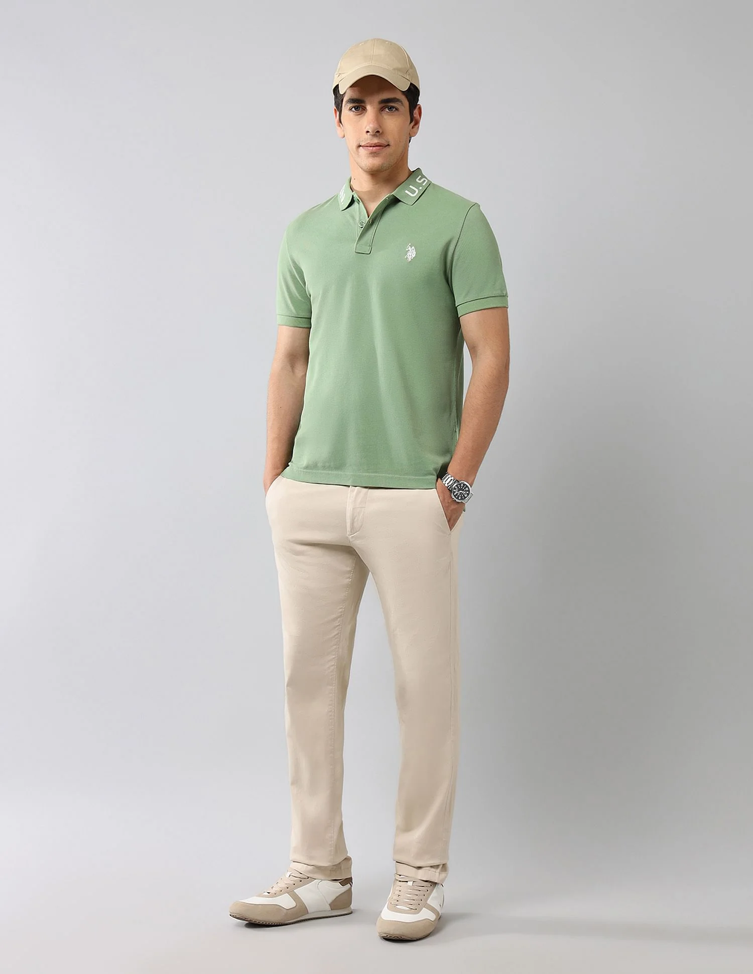 Brand Printed Muscle Fit Polo Shirt - Image 3