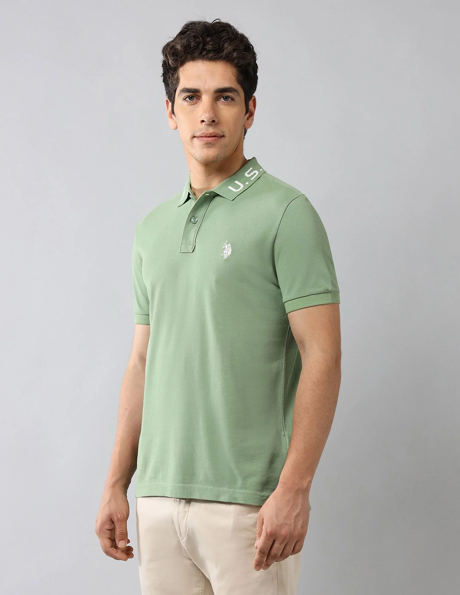 Brand Printed Muscle Fit Polo Shirt - Image 4