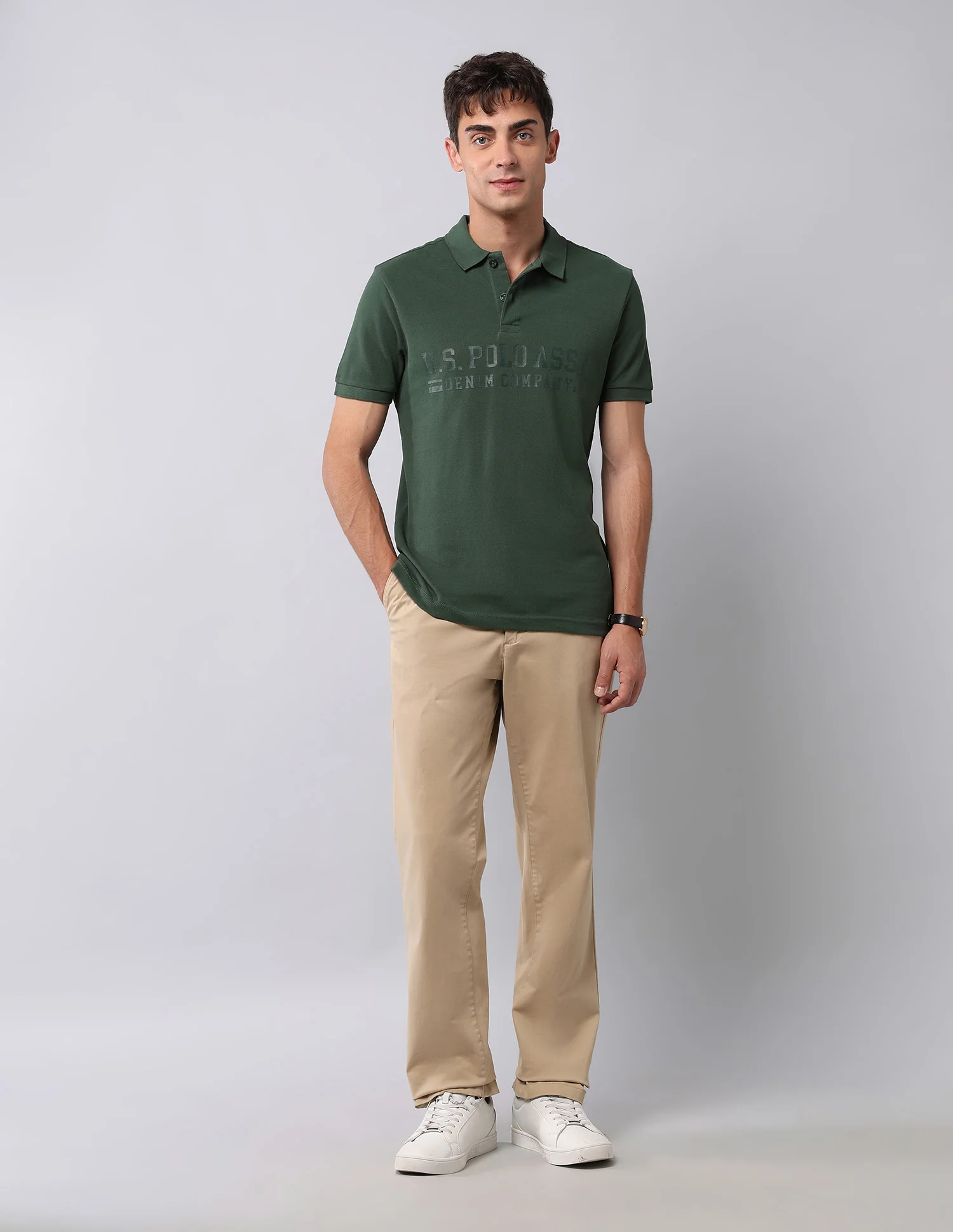 Brand Printed Muscle Fit Polo Shirt - Image 3