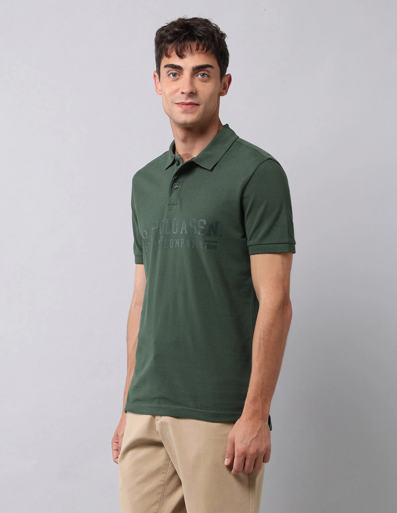 Brand Printed Muscle Fit Polo Shirt - Image 4