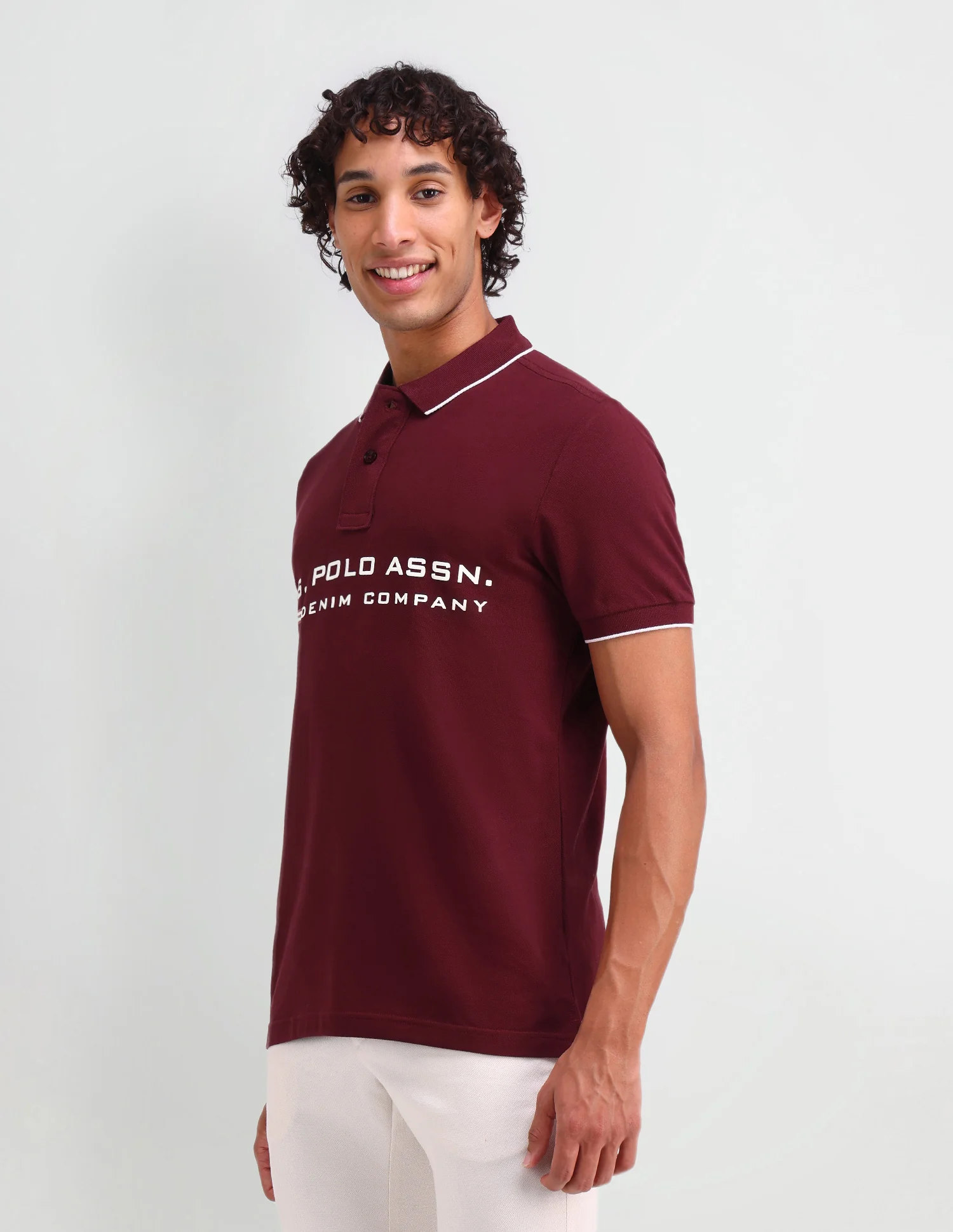 Brand Printed Muscle Fit Polo Shirt - Image 4