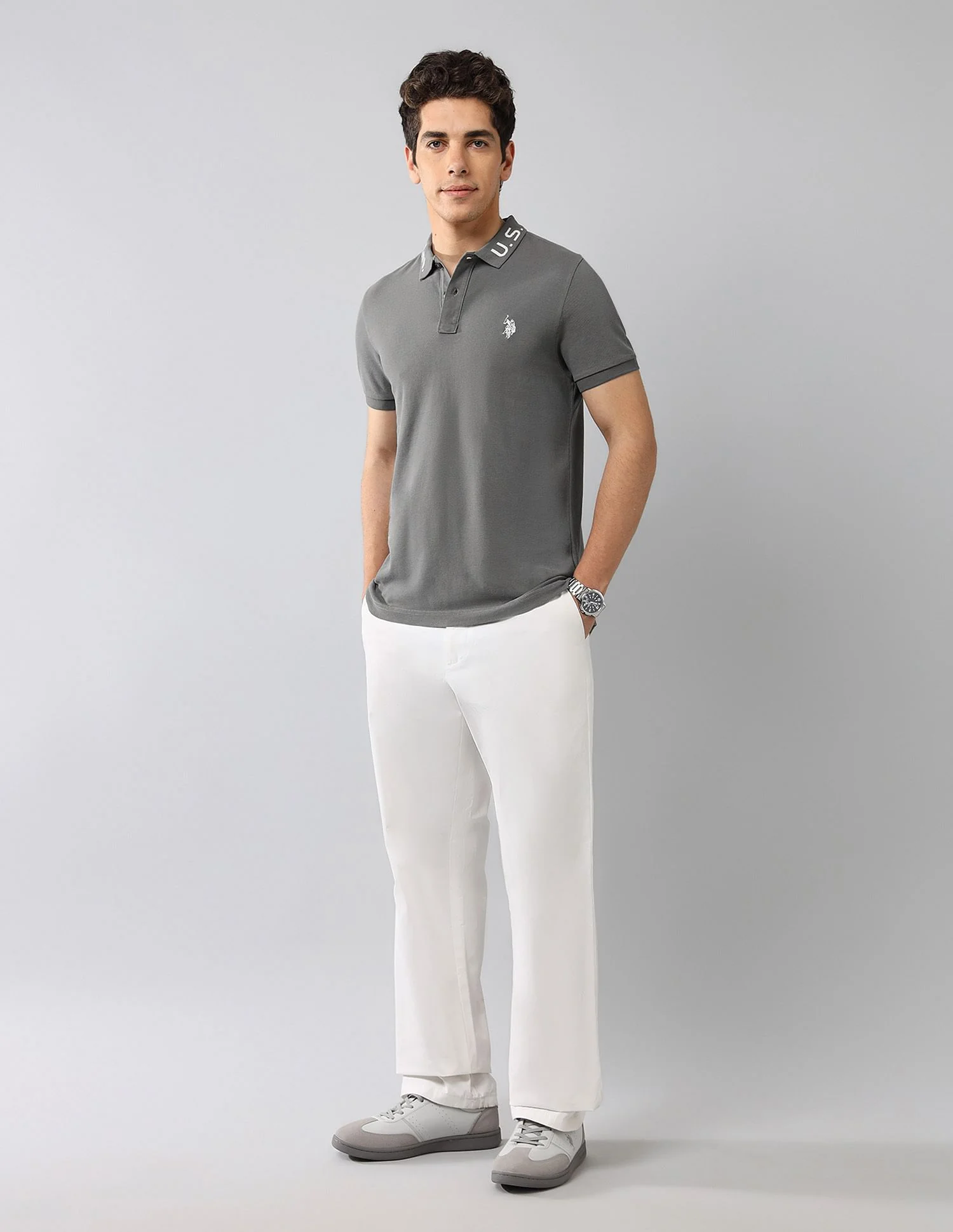 Brand Printed Muscle Fit Polo Shirt - Image 3