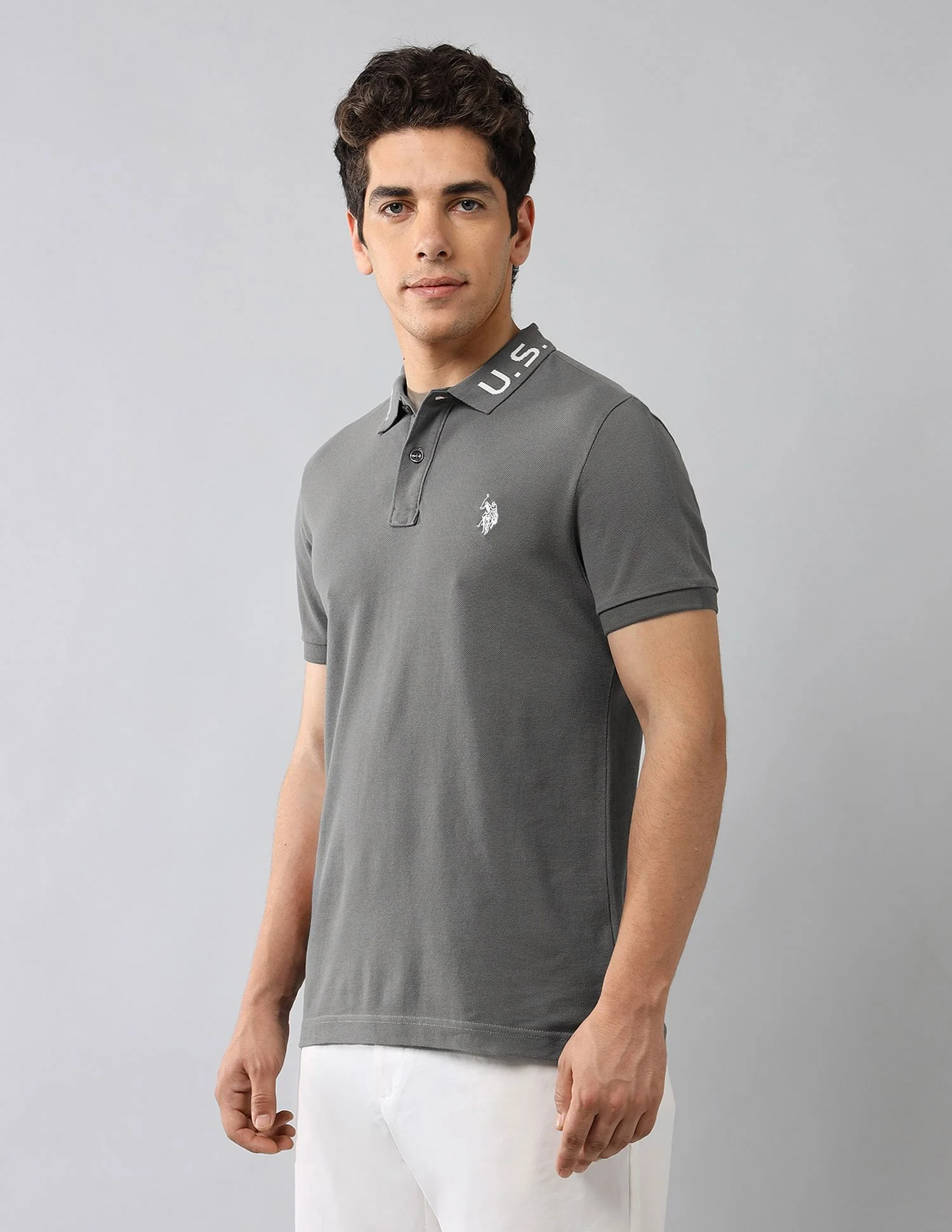 Brand Printed Muscle Fit Polo Shirt - Image 4