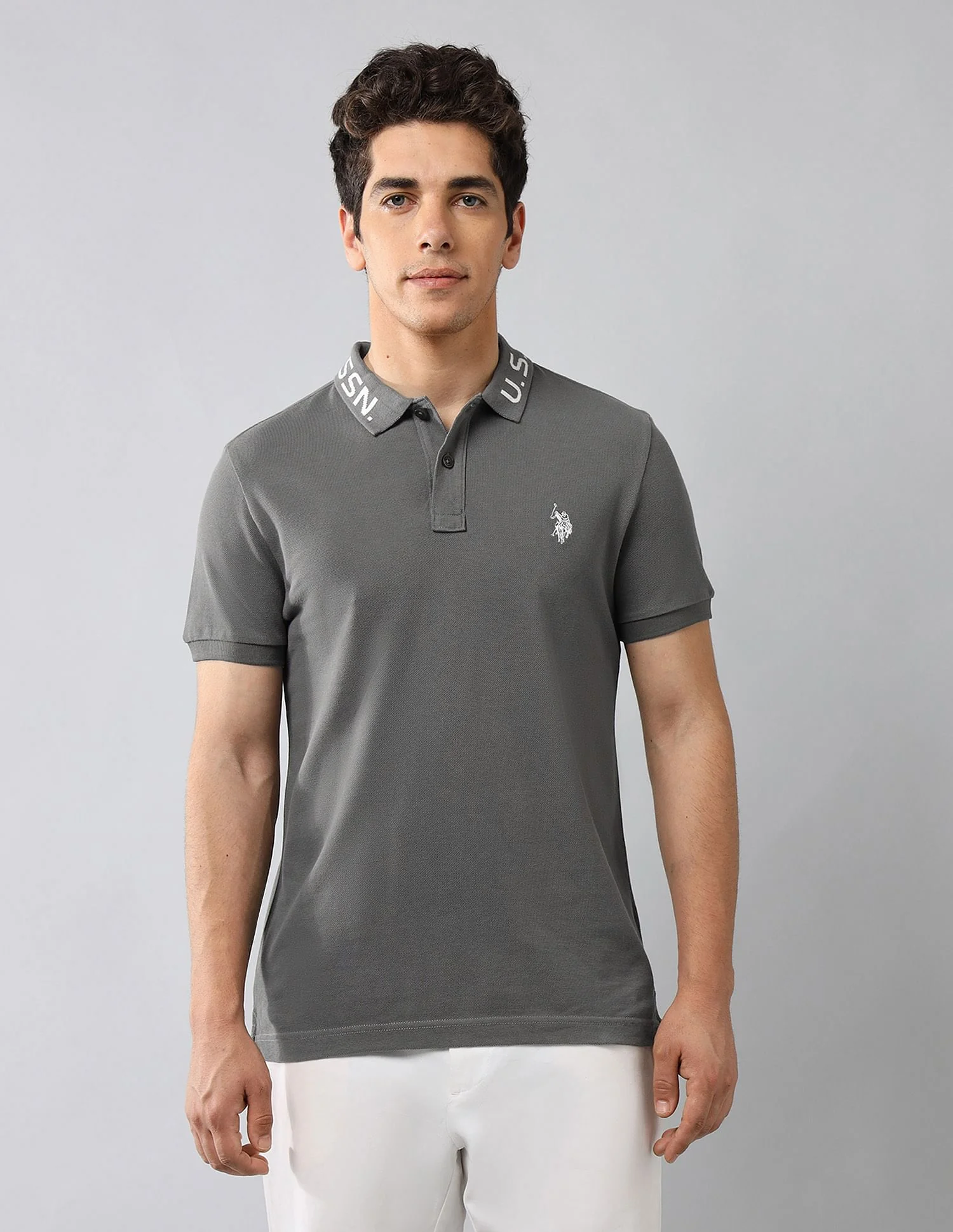 Brand Printed Muscle Fit Polo Shirt - Image 6