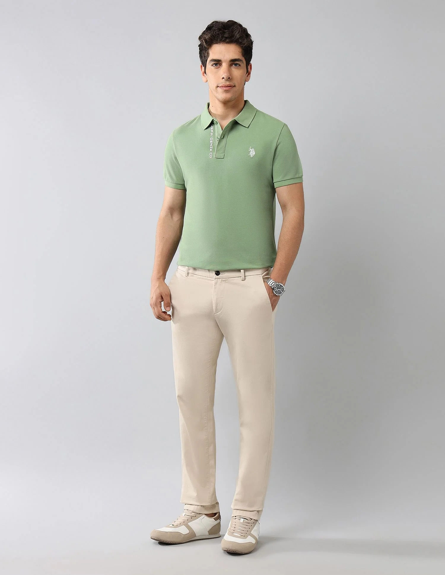 Brand Printed Muscle Fit Polo Shirt - Image 3