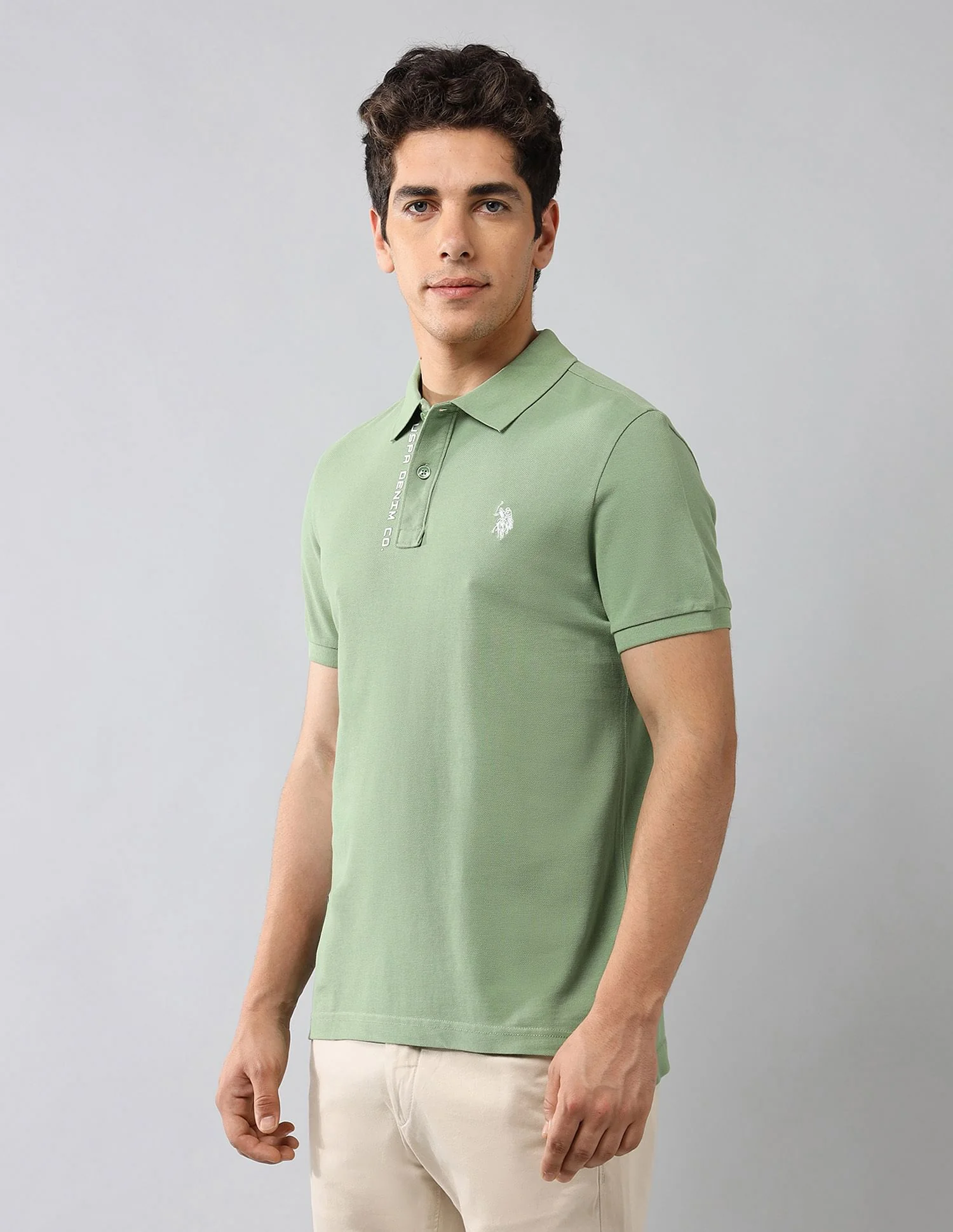Brand Printed Muscle Fit Polo Shirt - Image 4