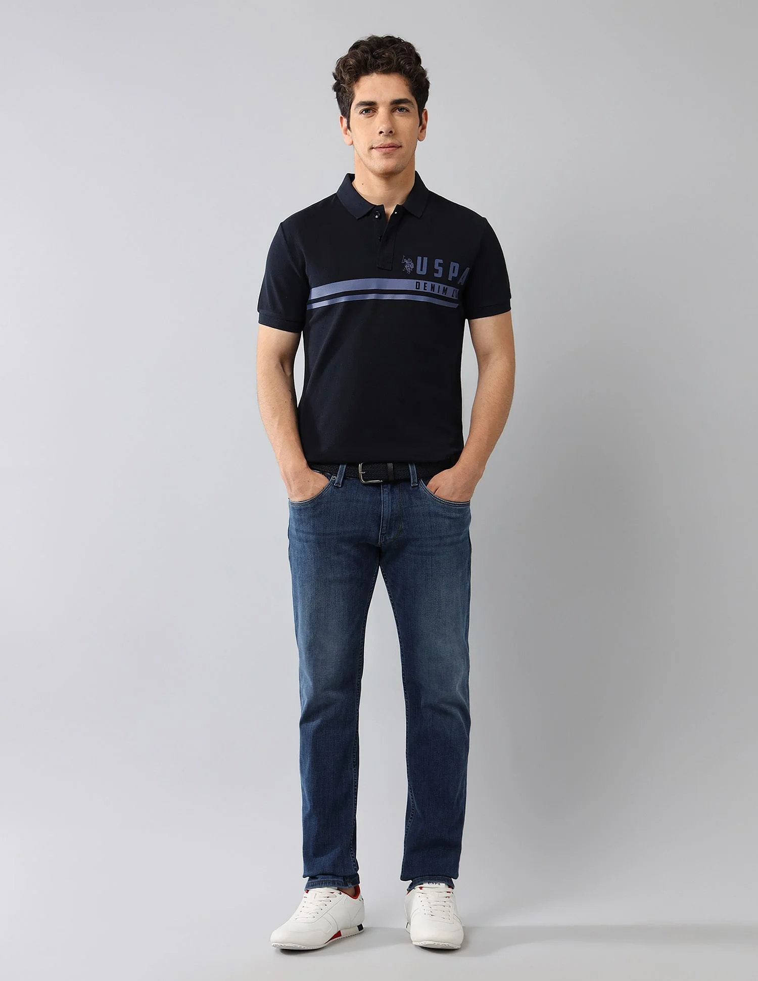Brand Printed Muscle Fit Polo Shirt - Image 3