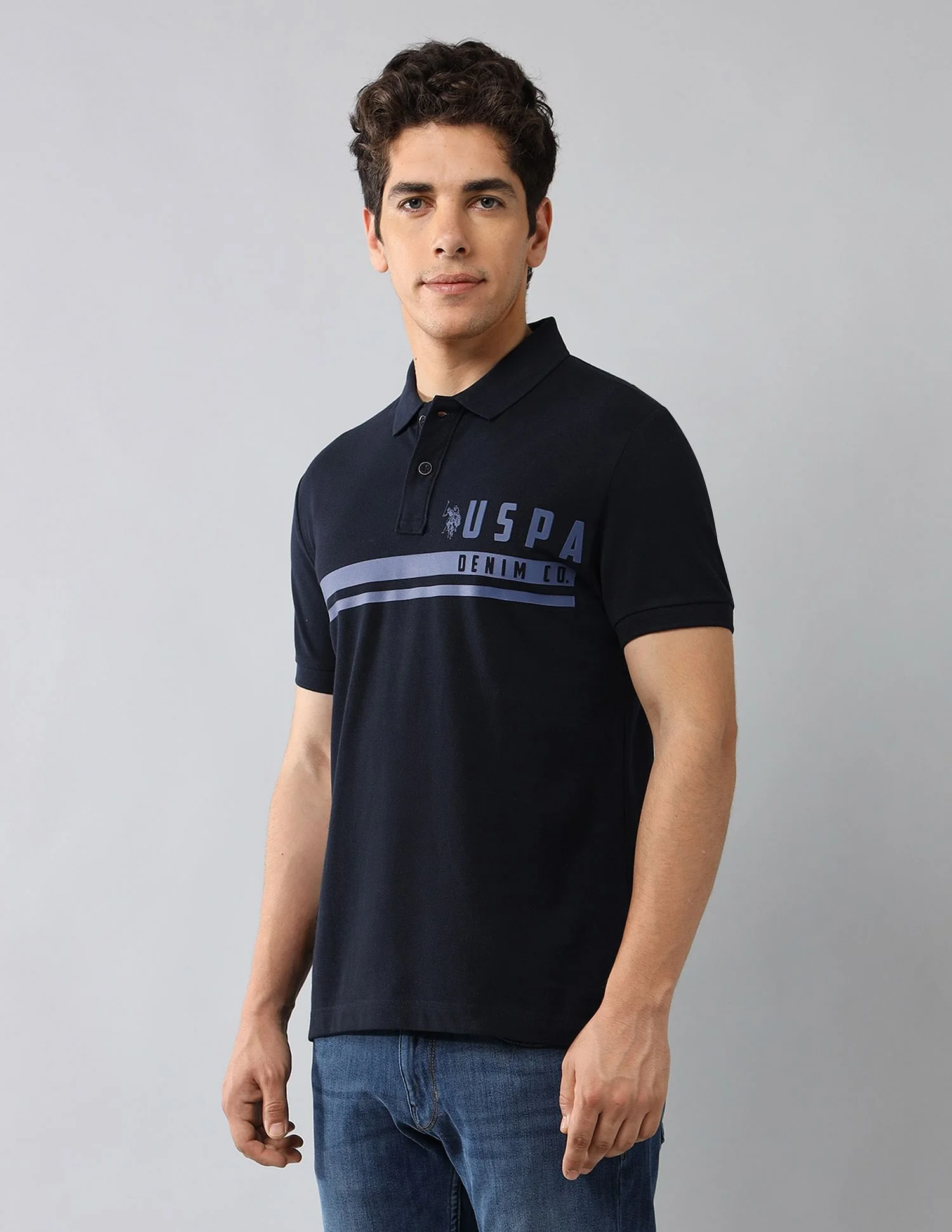 Brand Printed Muscle Fit Polo Shirt - Image 4