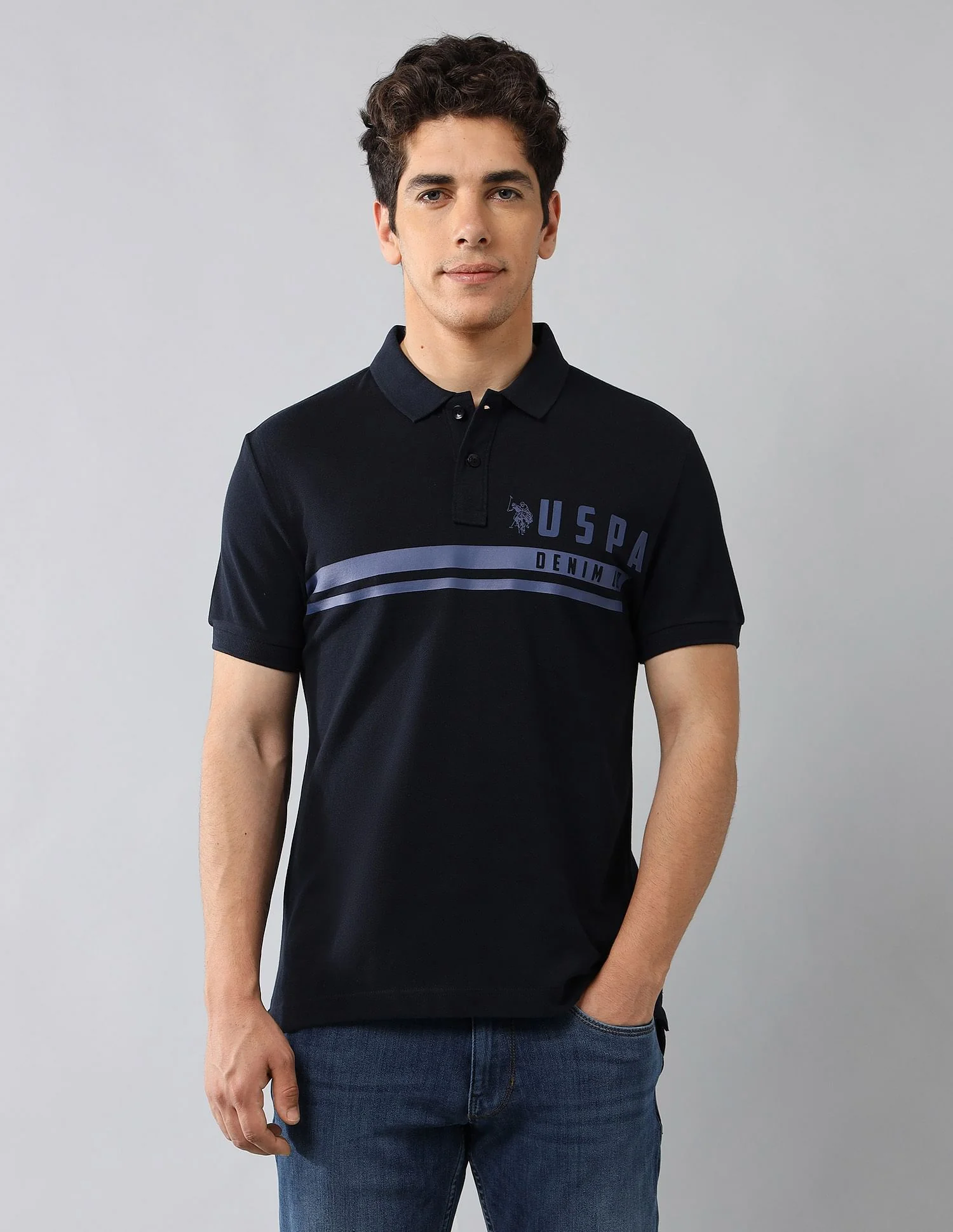 Brand Printed Muscle Fit Polo Shirt - Image 6