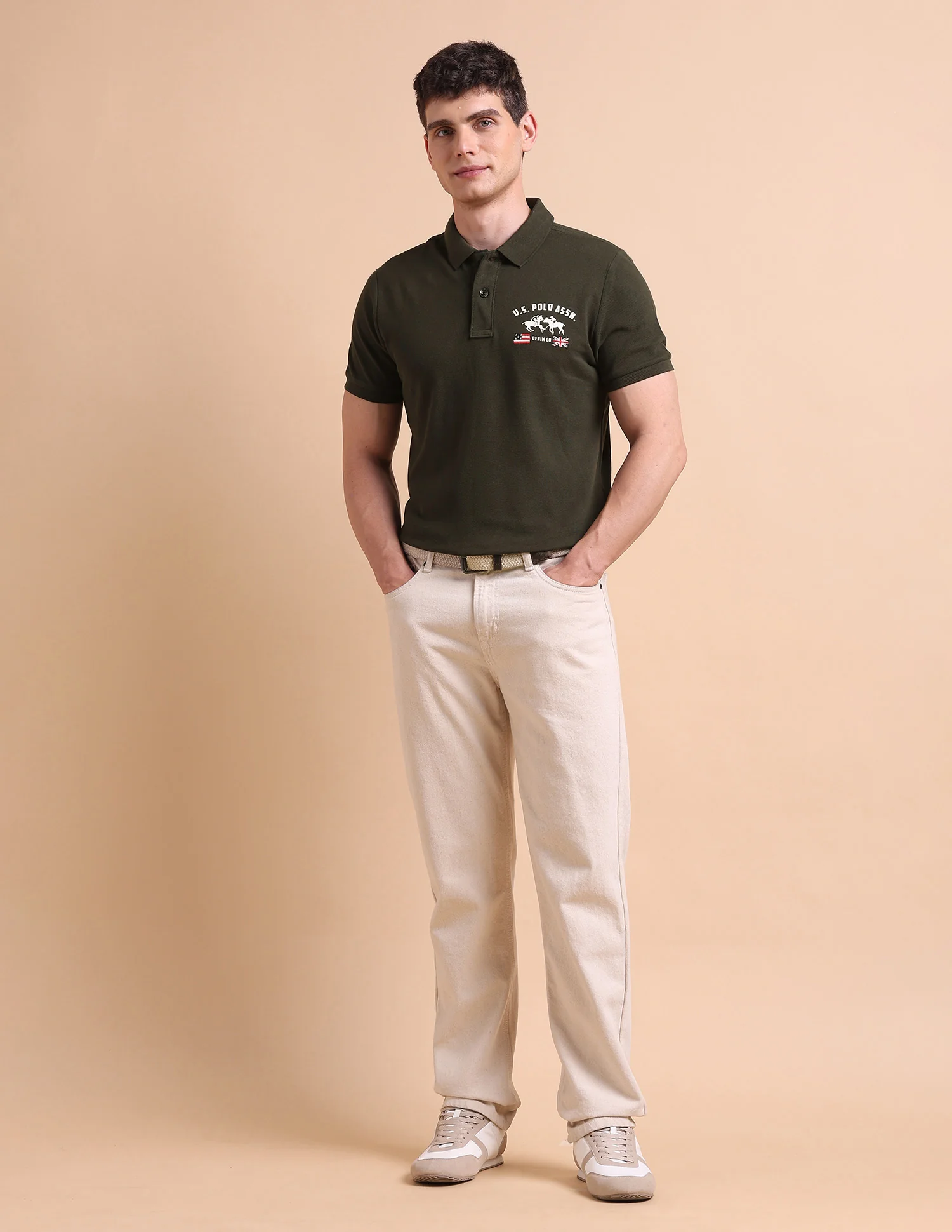 Brand Printed Muscle Fit Polo Shirt - Image 3
