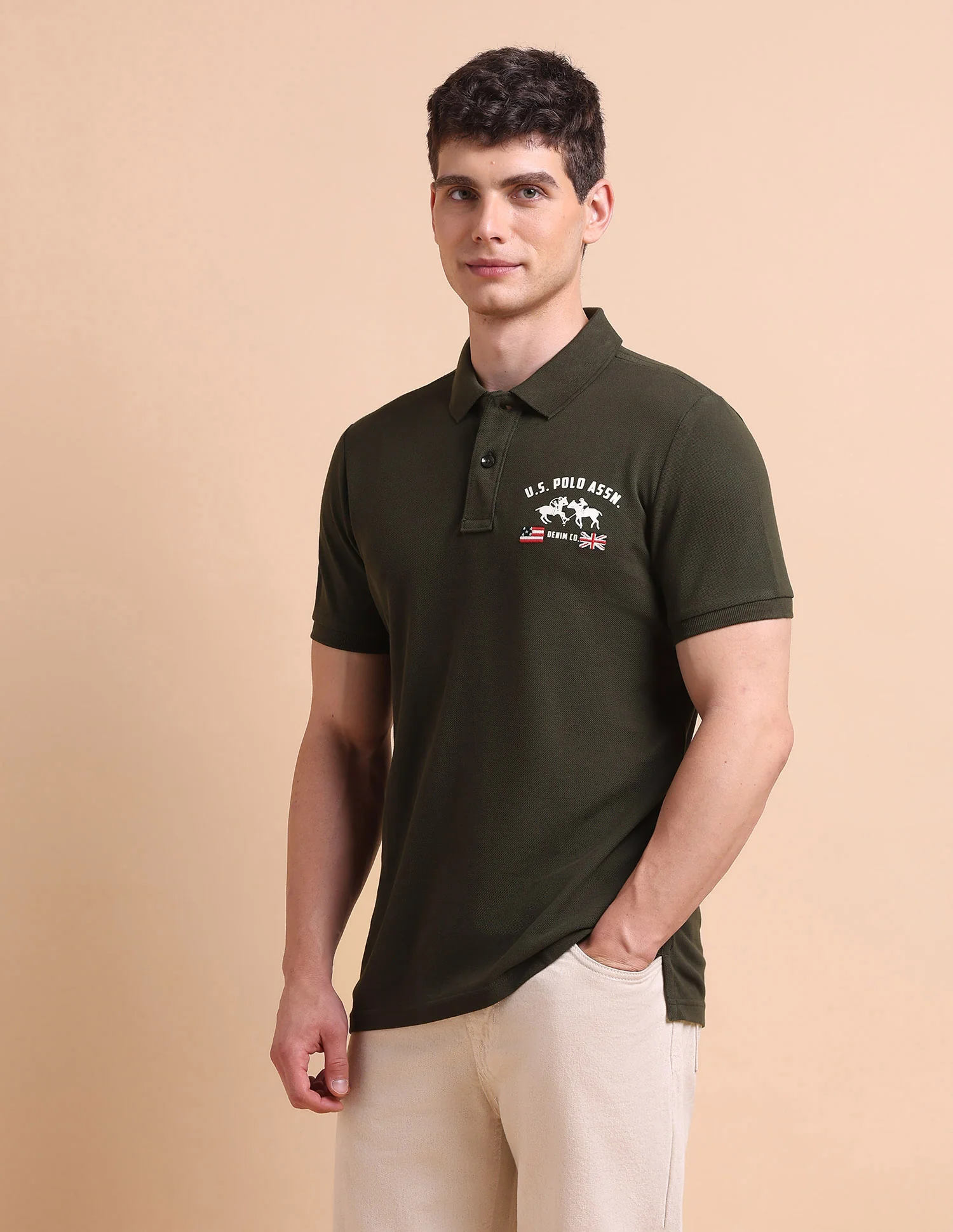 Brand Printed Muscle Fit Polo Shirt - Image 4