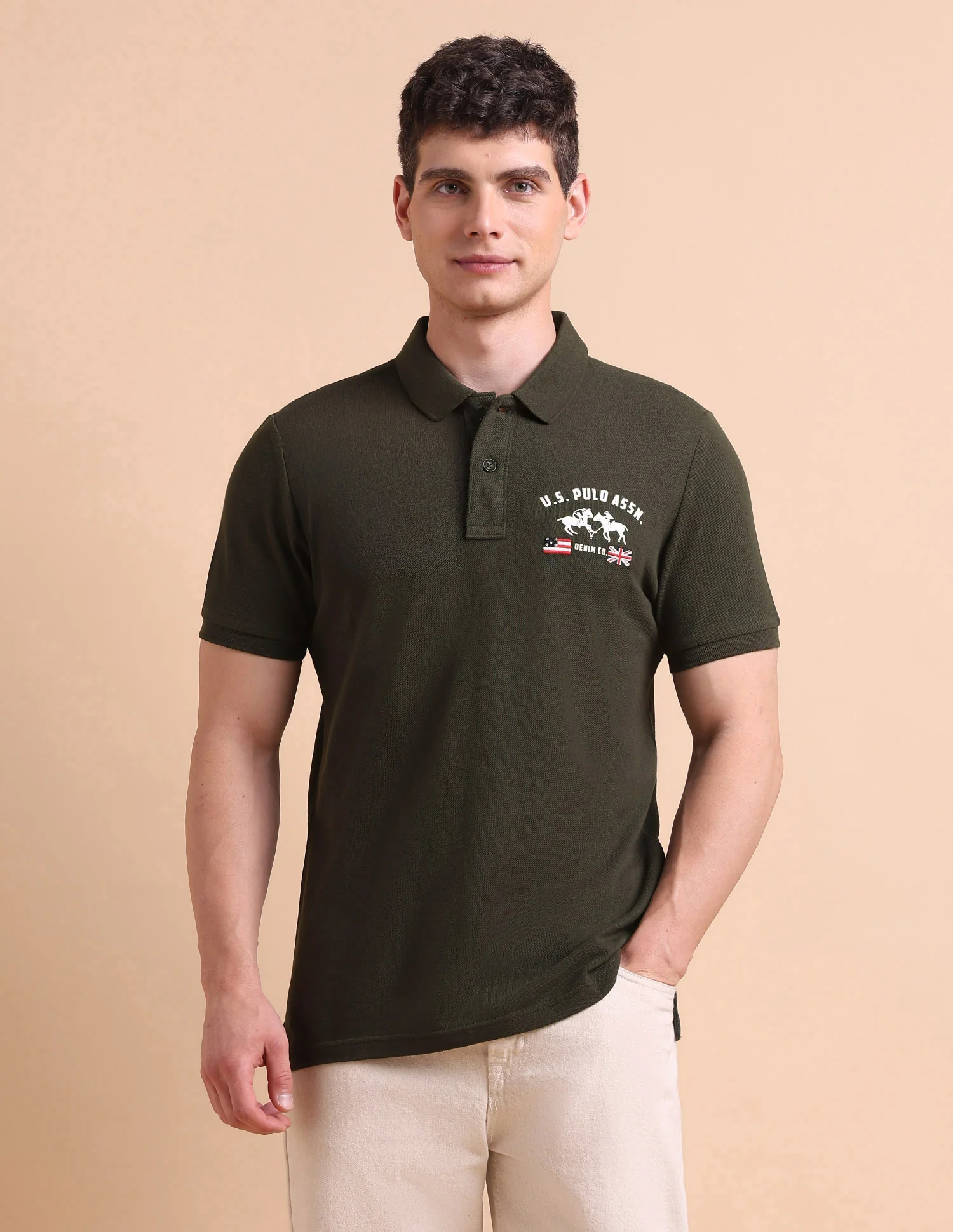 Brand Printed Muscle Fit Polo Shirt - Image 6