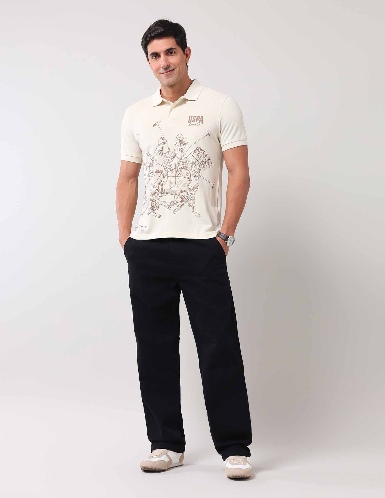 Brand Printed Muscle Fit Polo Shirt - Image 3