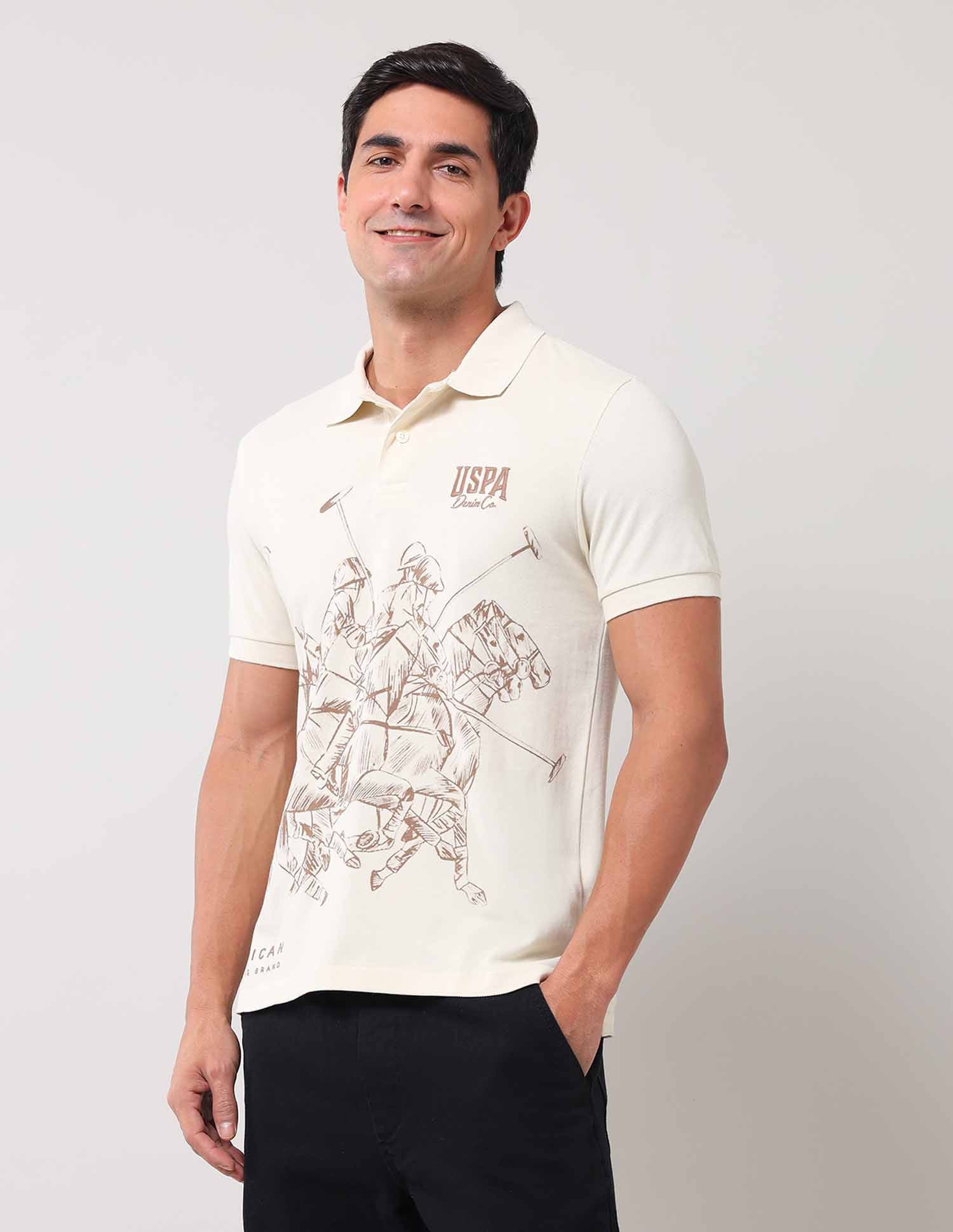 Brand Printed Muscle Fit Polo Shirt - Image 4