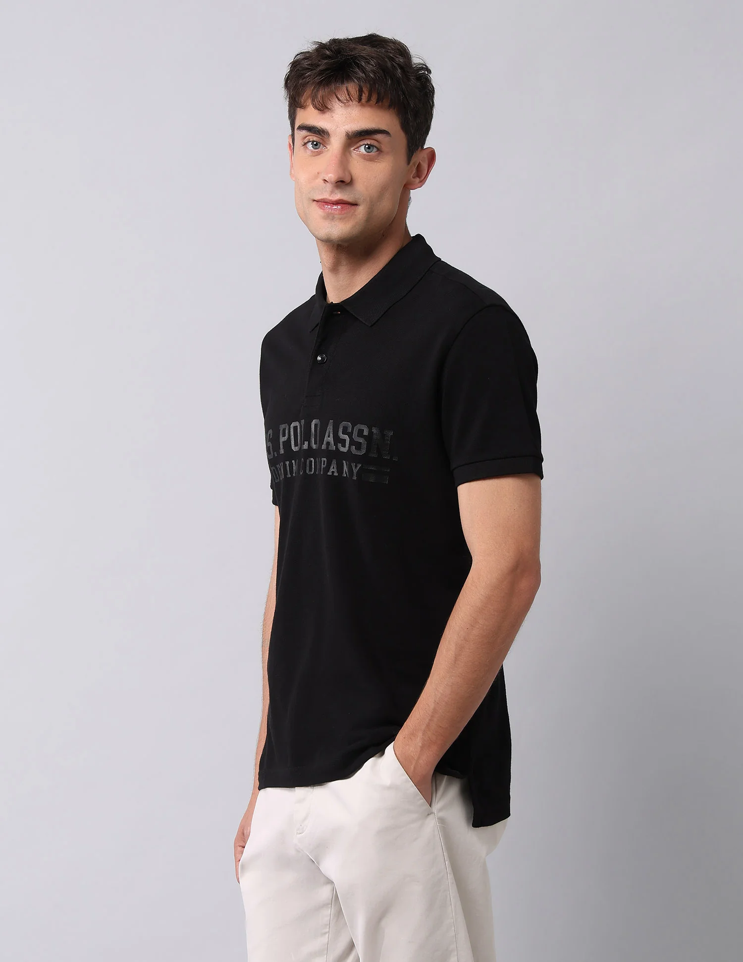 Brand Printed Muscle Fit Polo Shirt - Image 4